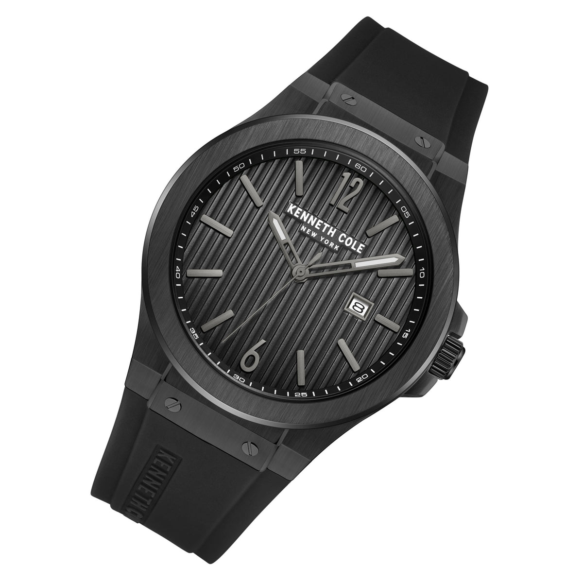 Kenneth Cole Silicone Black Dial Men's Watch - KCWGN0034404