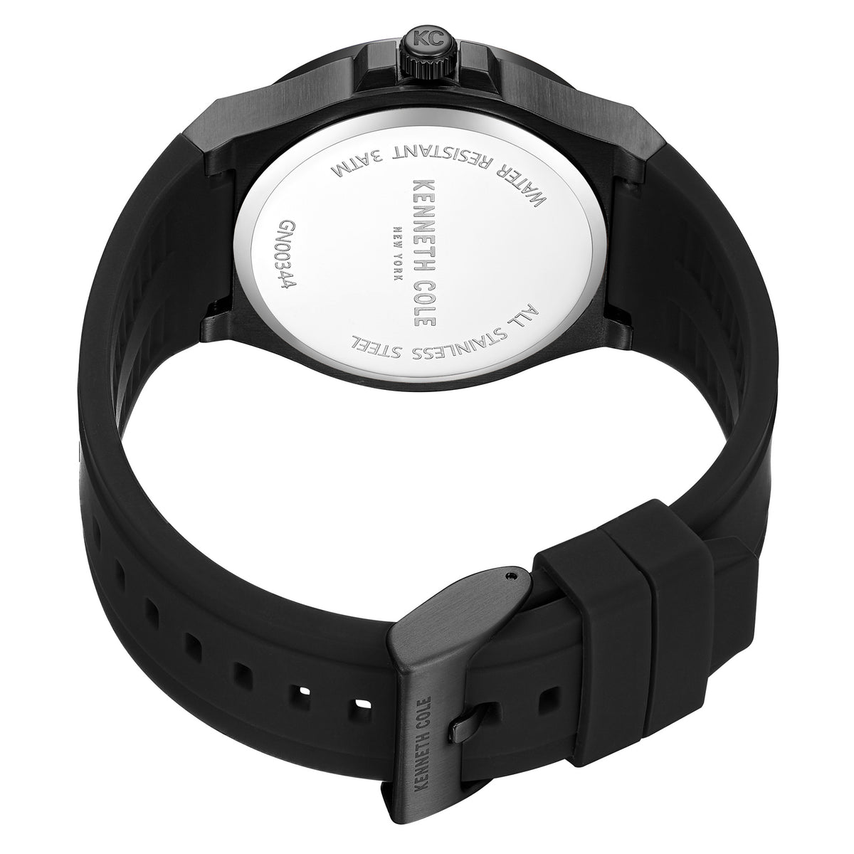 Kenneth Cole Silicone Black Dial Men's Watch - KCWGN0034404