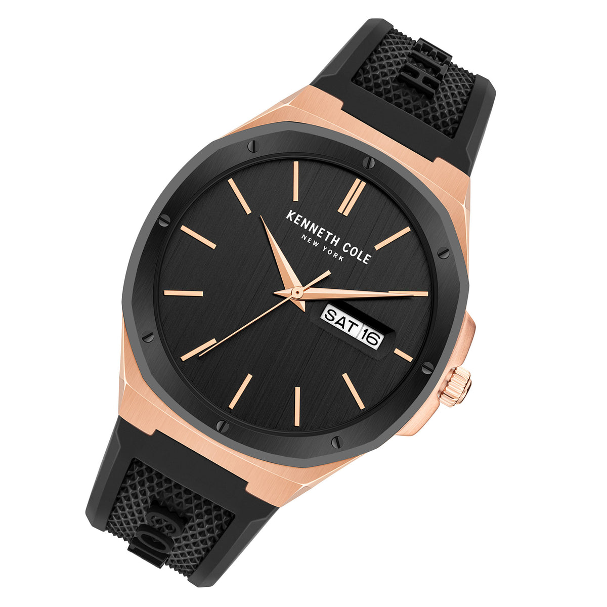 Kenneth Cole Silicone Black Dial Men's Watch - KCWGN2104801