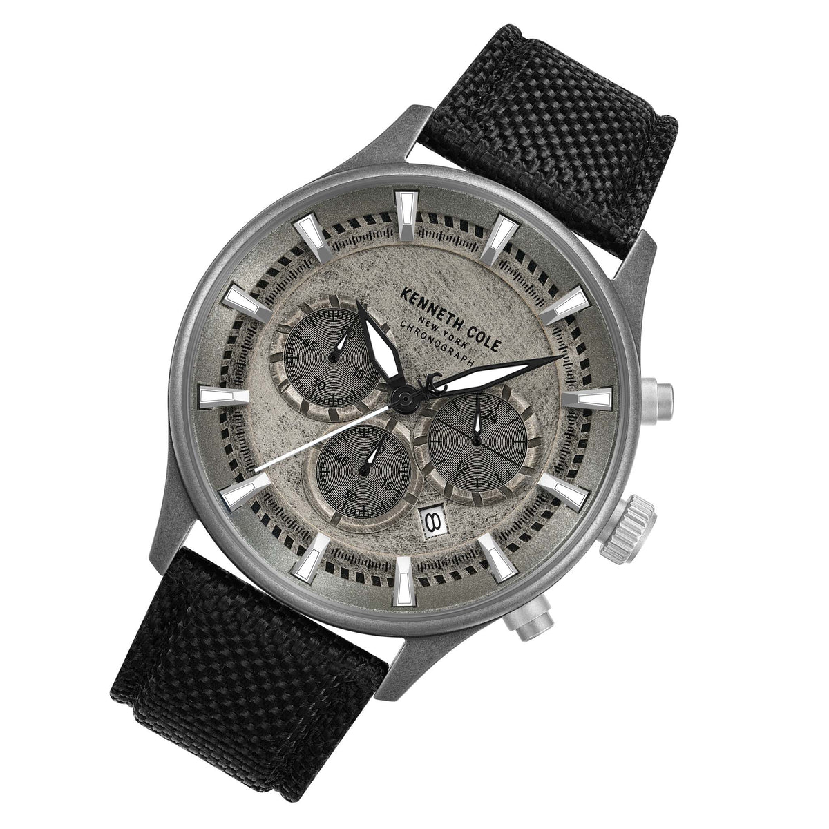 Kenneth Cole Nylon Antique Silver Dial Chronograph Men's Watch - KCWGO0058404