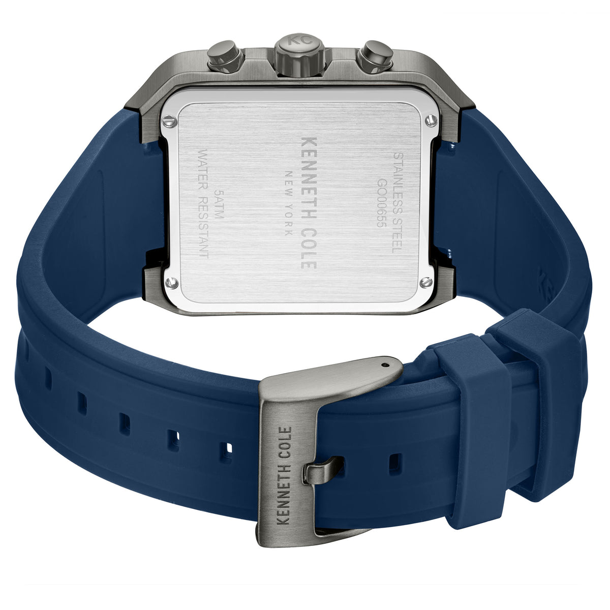 Kenneth Cole Silicone Blue Dial Chronograph Men's Watch - KCWGO0065501
