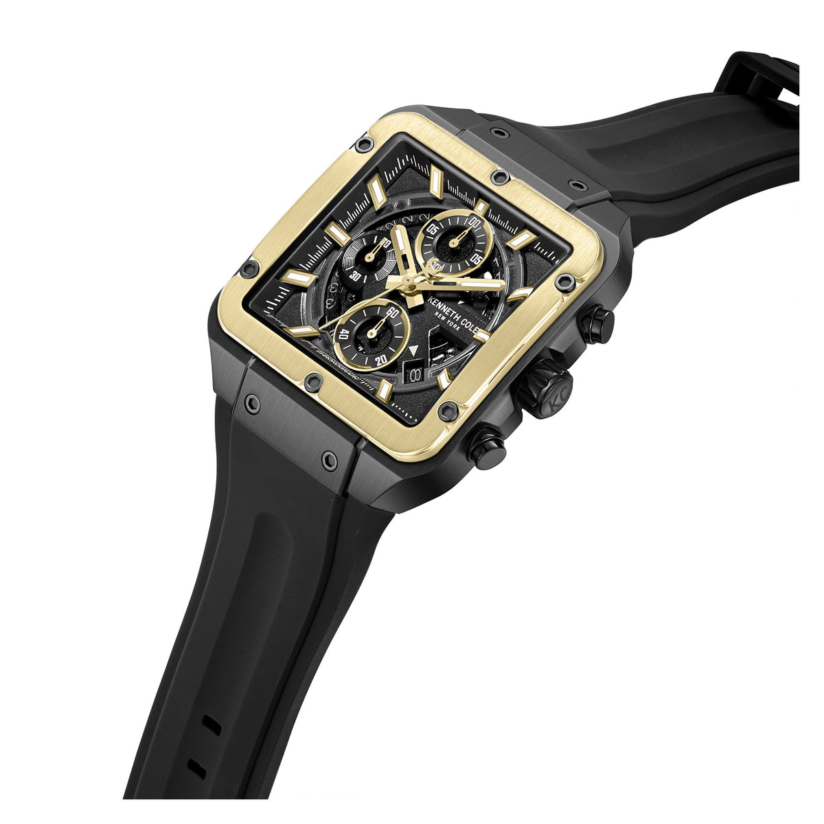 Kenneth Cole Silicone Black Dial Chronograph Men's Watch - KCWGO0065503