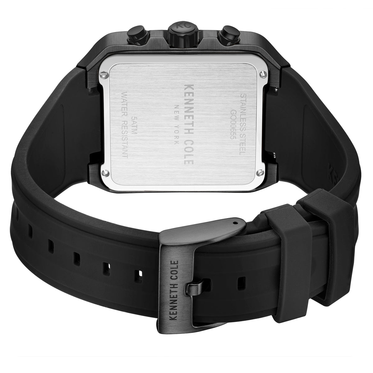 Kenneth Cole Silicone Black Dial Chronograph Men's Watch - KCWGO0065503