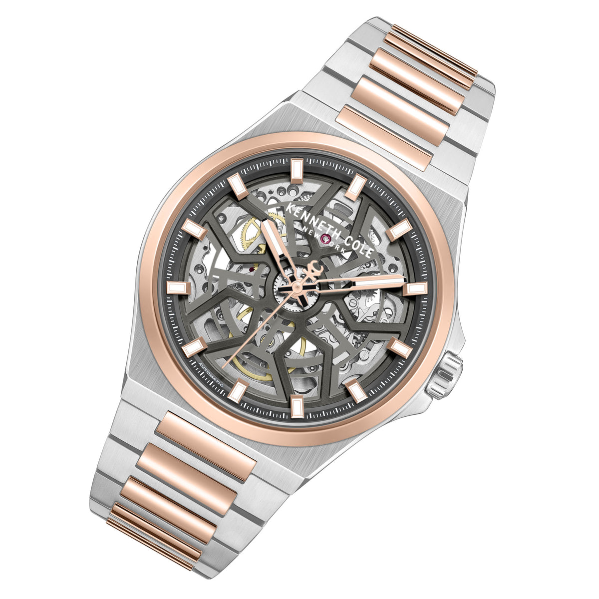 Kenneth Cole Two-Tone Steel Gun Dial Automatic Men's Watch - KCWGY0065302