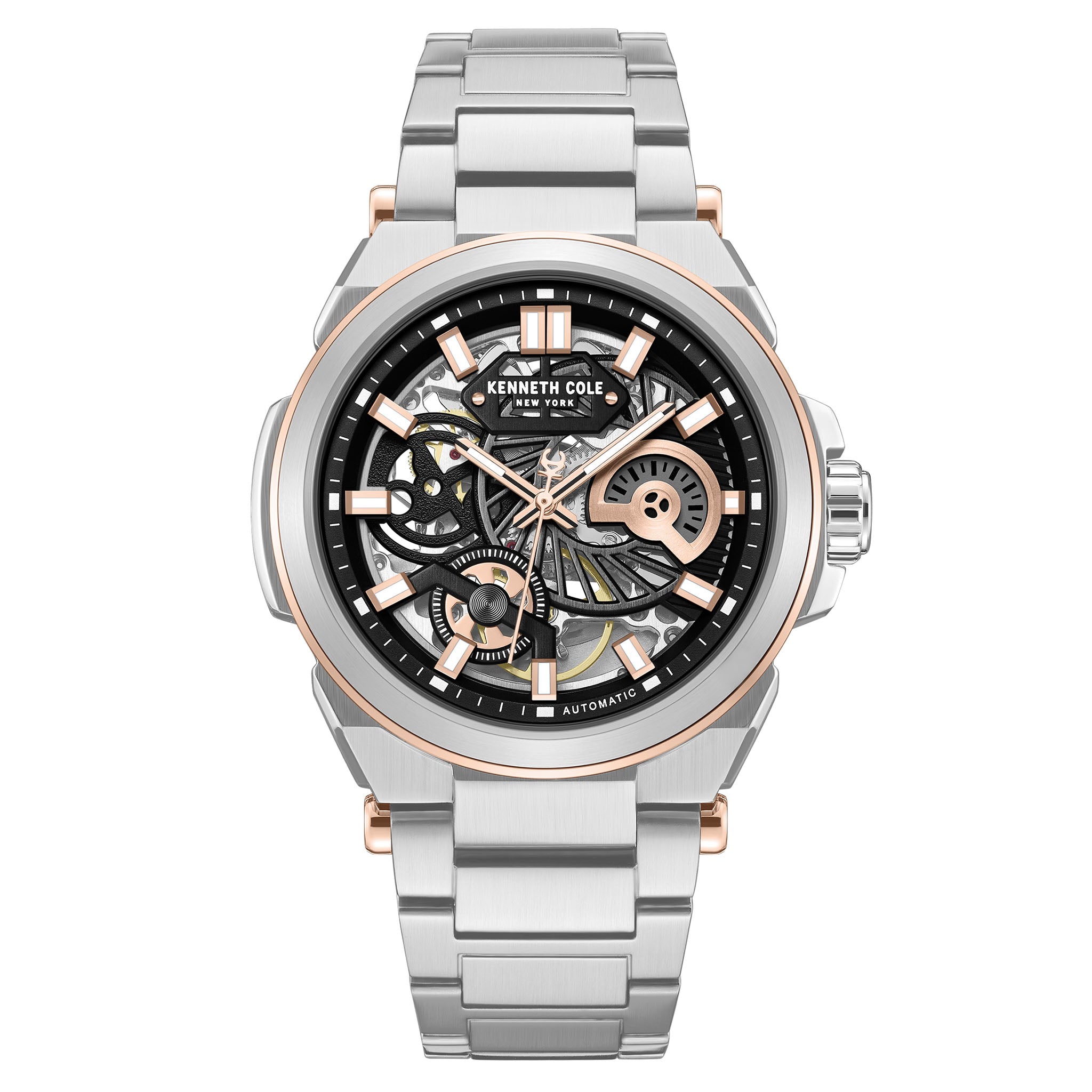 Kenneth Cole Stainless Steel Black Dial Stainless Steel Automatic Men's Watch - KCWGY0065605