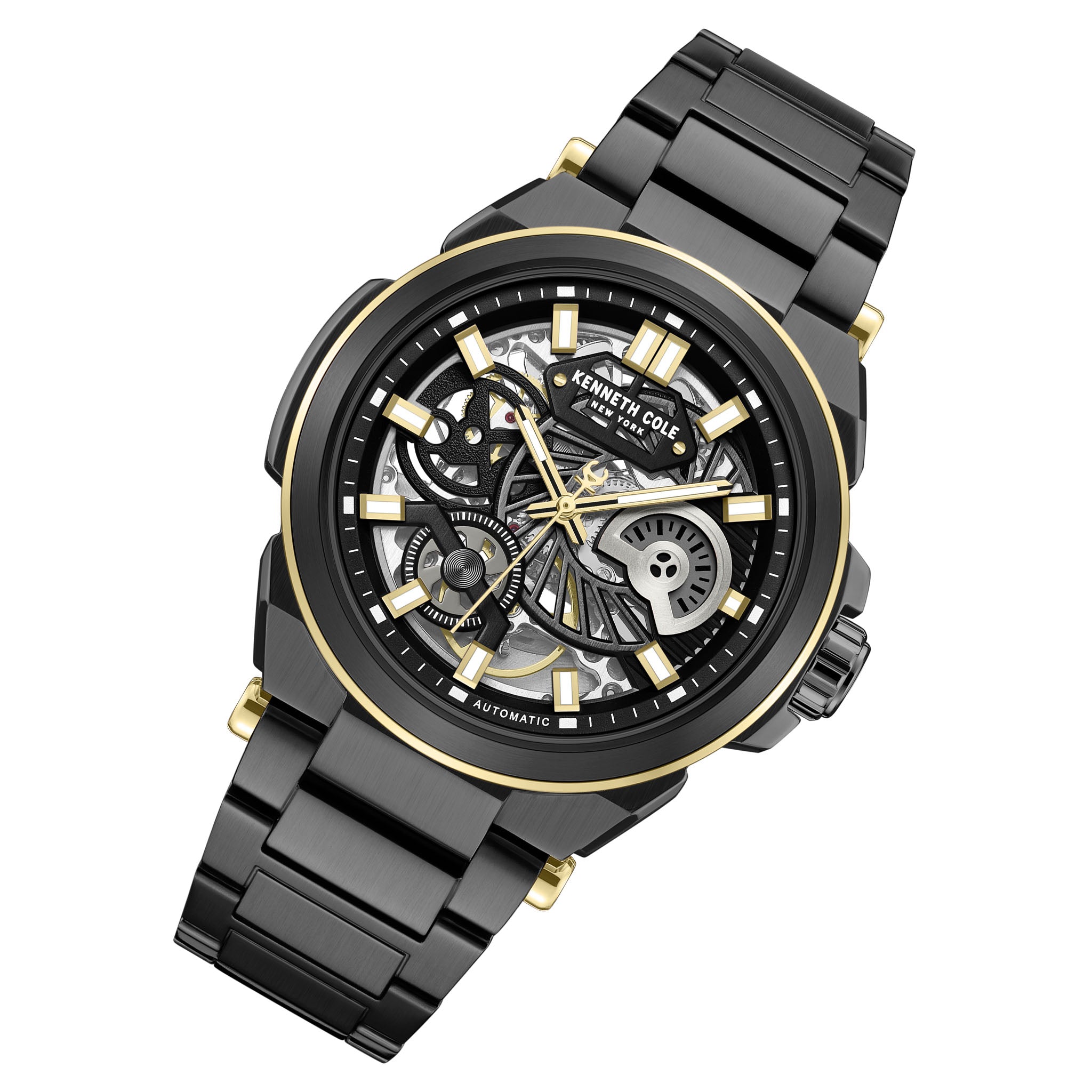Kenneth Cole Stainless Steel Black Dial Automatic Men's Watch - KCWGY0065606