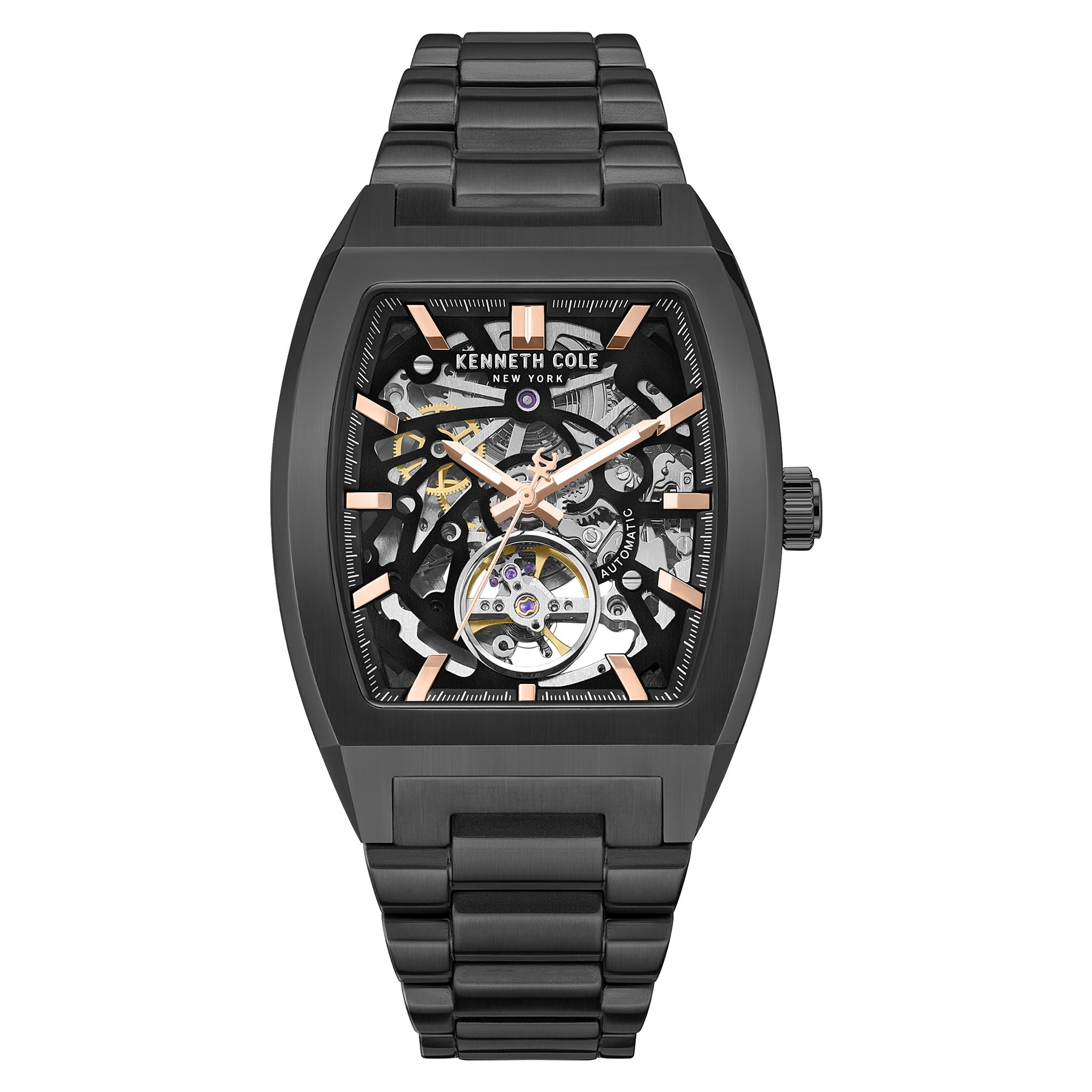 Kenneth Cole Stainless Steel Black Dial Stainless Steel Automatic Men's Watch - KCWGY0077501