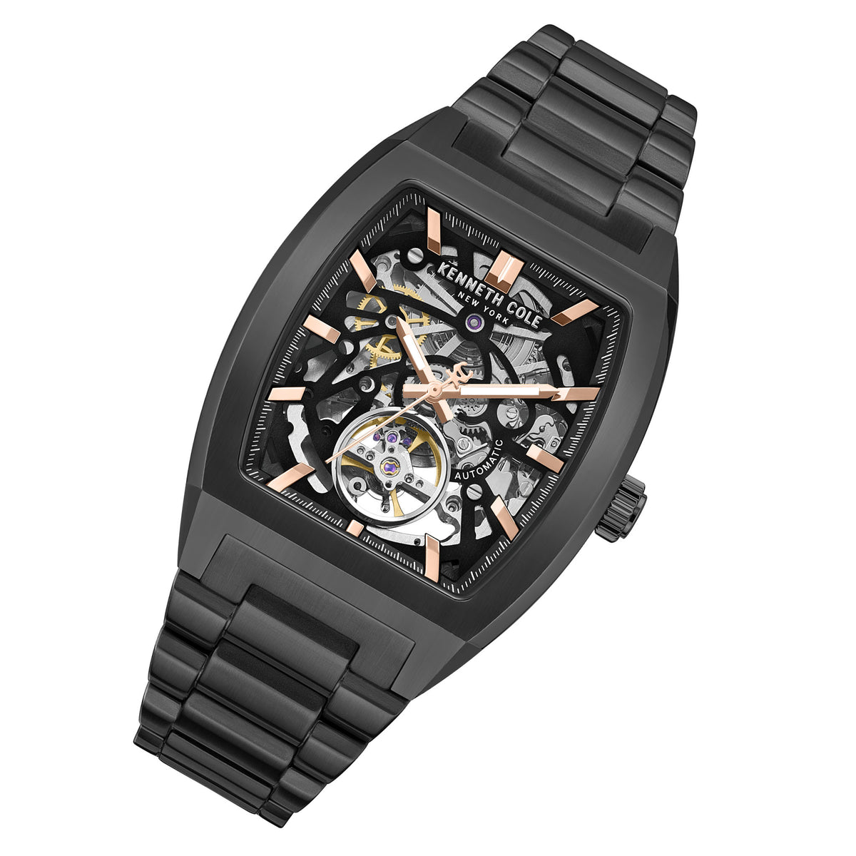 Kenneth Cole Stainless Steel Black Dial Automatic Men's Watch - KCWGY0077501