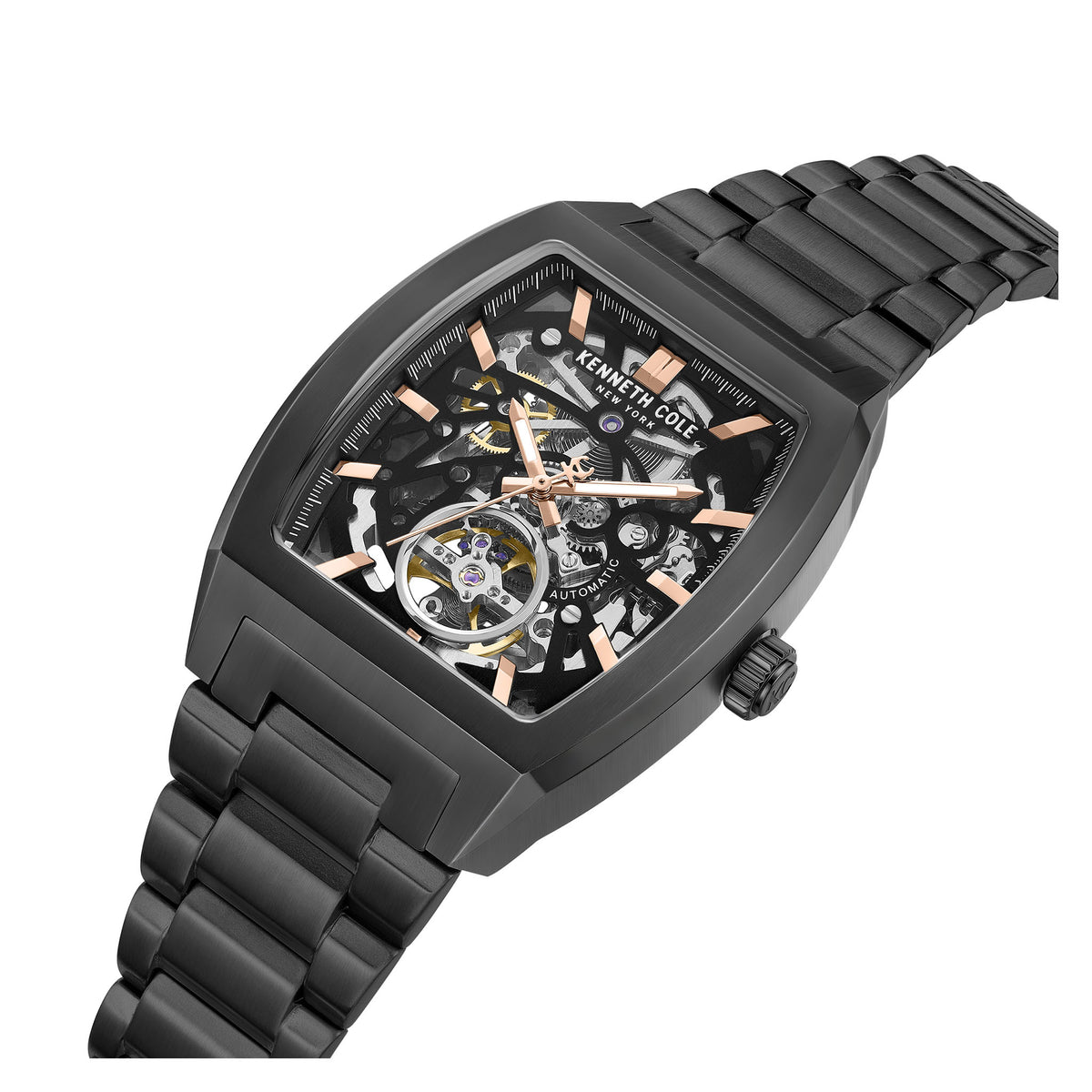 Kenneth Cole Stainless Steel Black Dial Automatic Men's Watch - KCWGY0077501