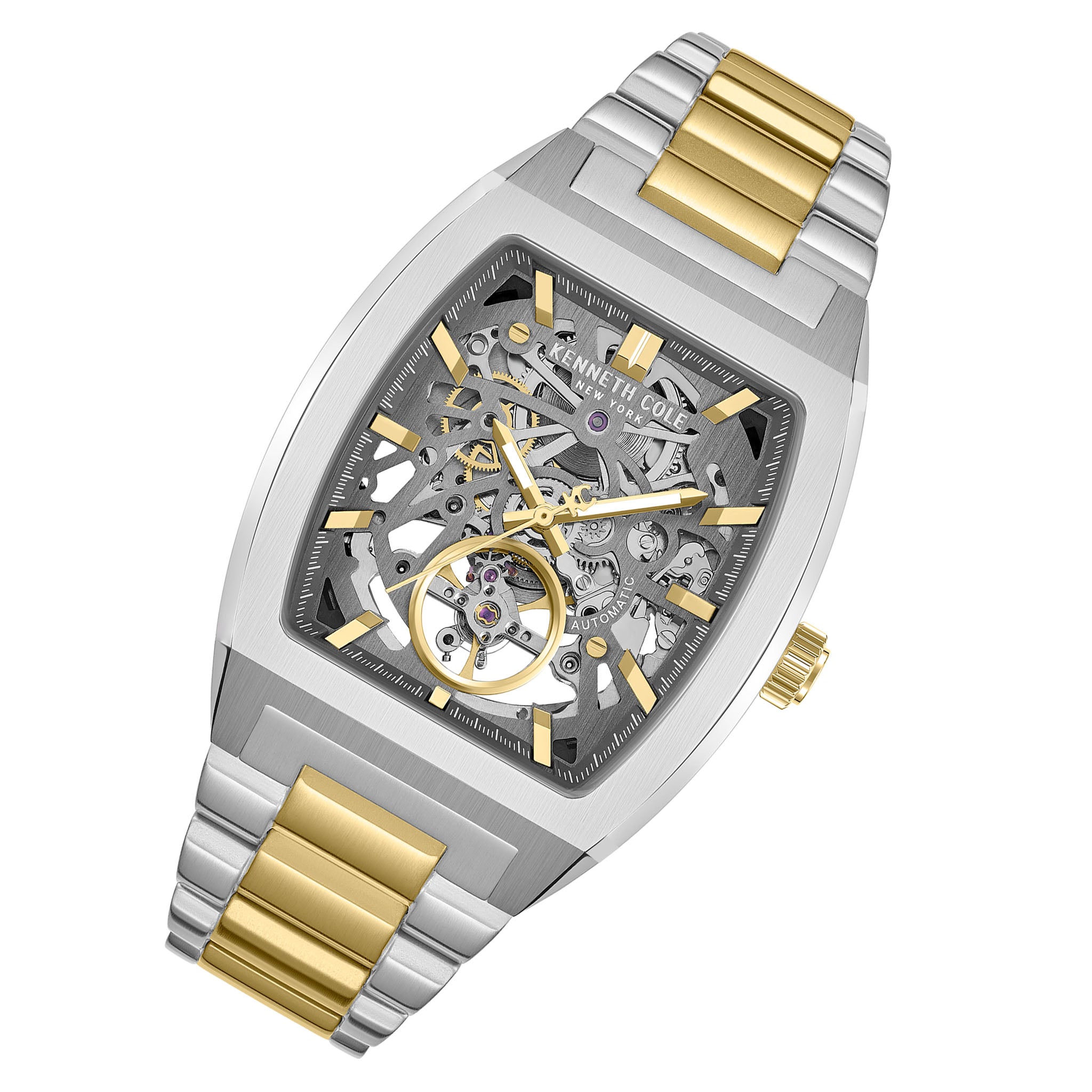 Kenneth Cole Two-Tone Steel Gun Dial Automatic Men's Watch - KCWGY0077504