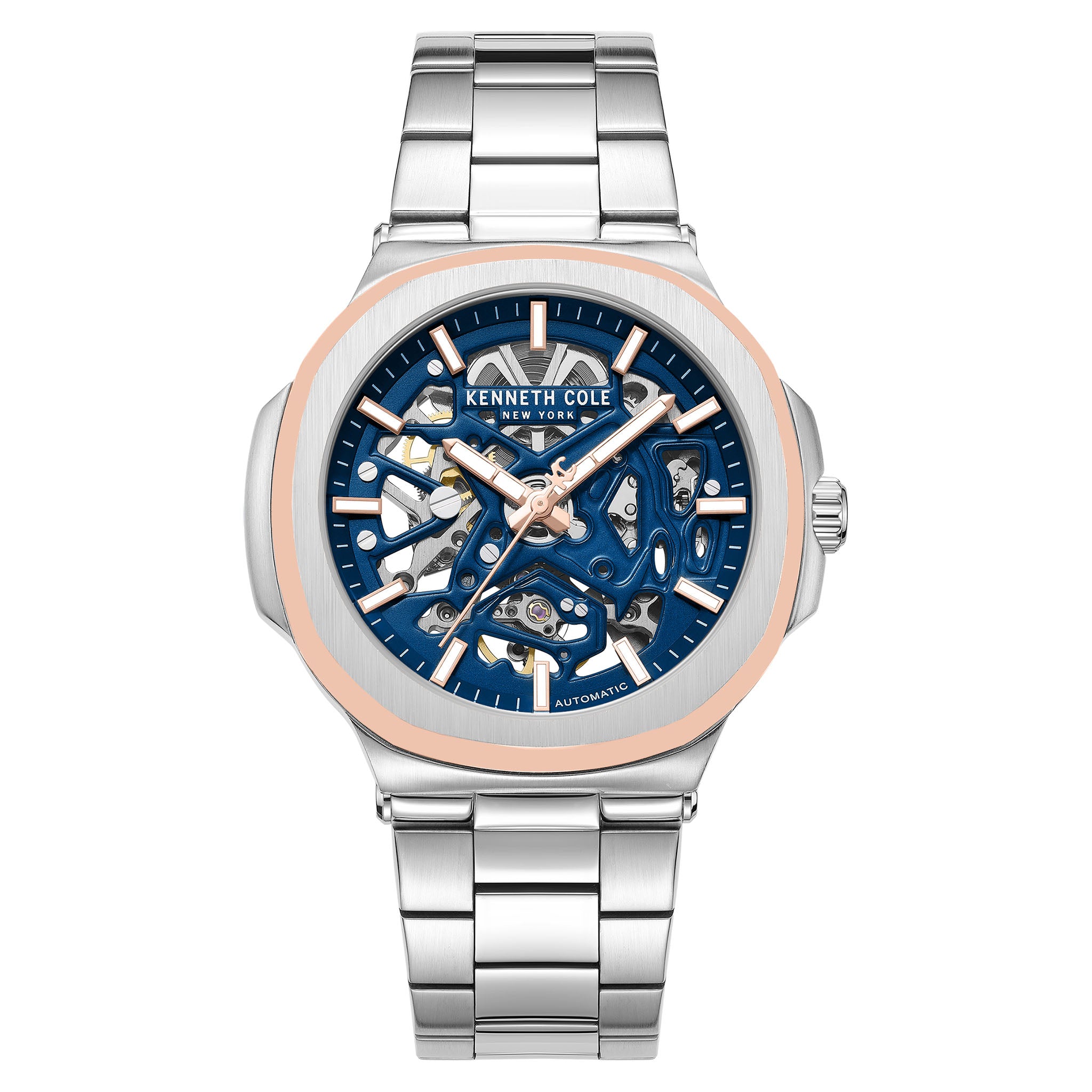 Kenneth Cole Stainless Steel Blue Dial Stainless Steel Automatic Men's Watch - KCWGY0080501