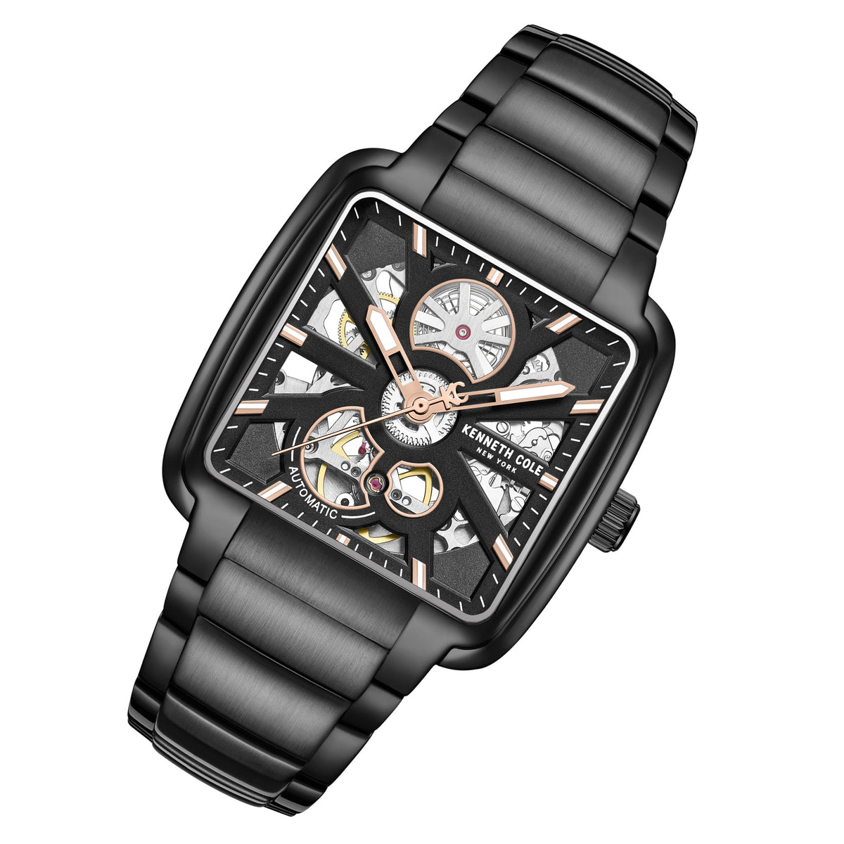 Kenneth Cole Stainless Steel Black Dial Automatic Men's Watch - KCWGY0080603