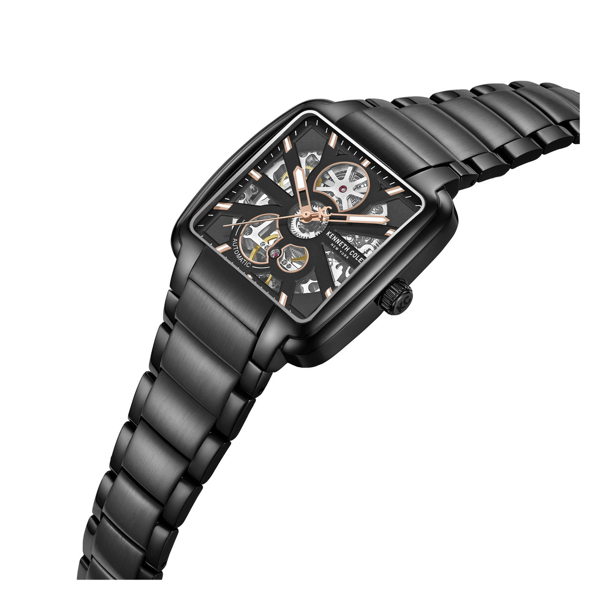 Kenneth Cole Stainless Steel Black Dial Automatic Men's Watch - KCWGY0080603
