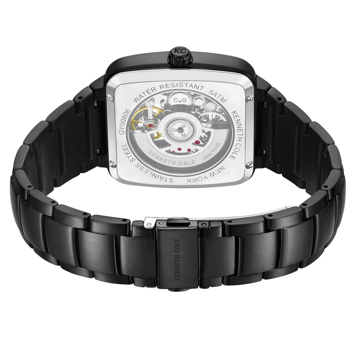 Kenneth Cole Stainless Steel Black Dial Automatic Men's Watch - KCWGY0080603