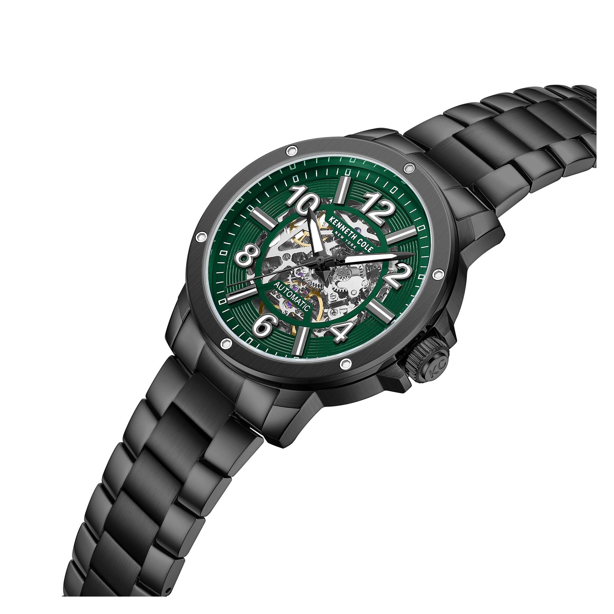 Kenneth Cole Gun Steel Green Dial Automatic Men's Watch - KCWGY0081101
