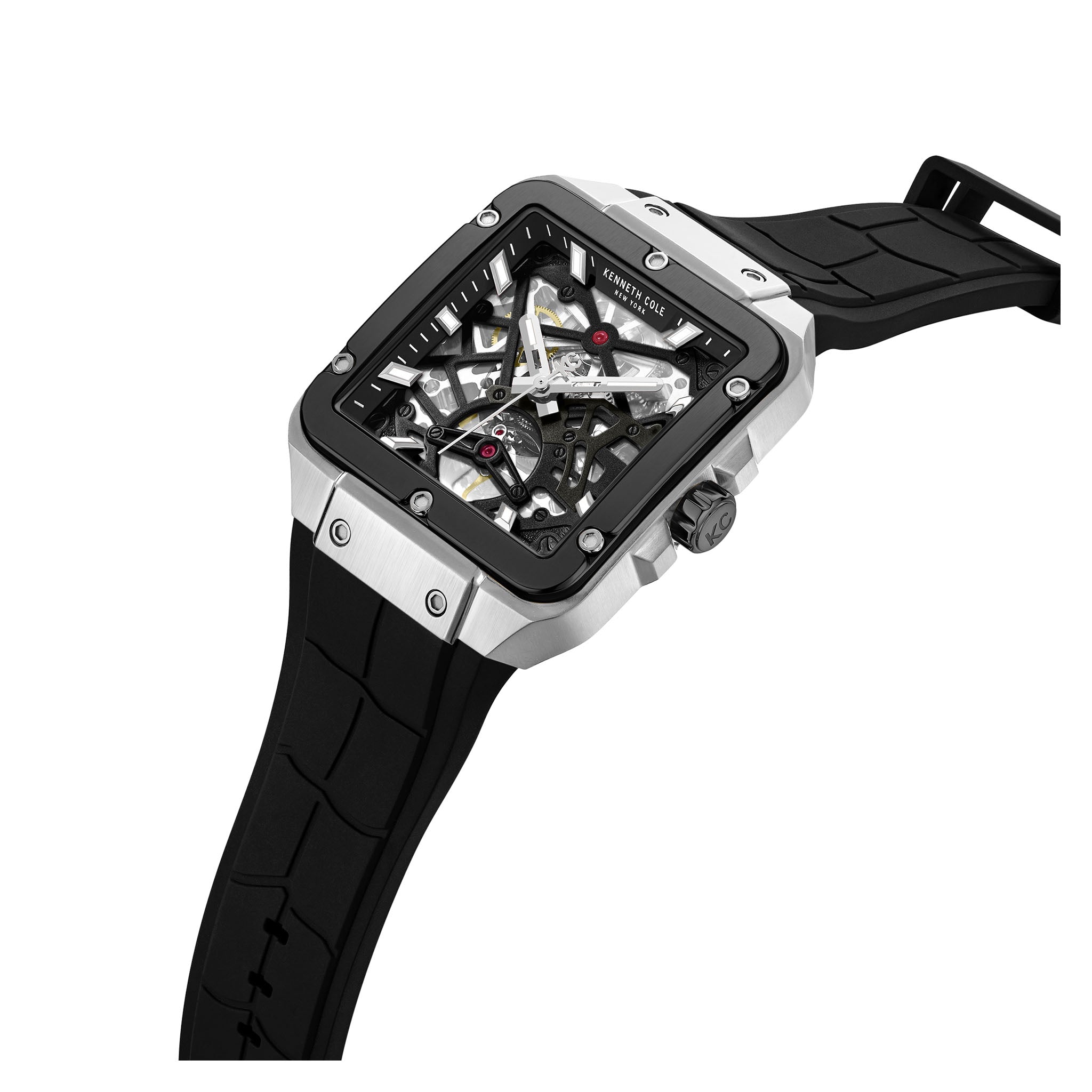 Kenneth Cole Silicone Black Dial Automatic Men's Watch - KCWGZ0065401