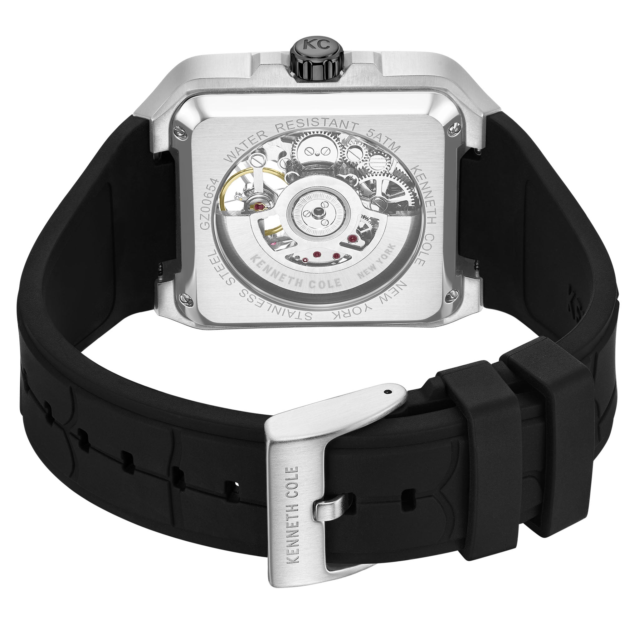 Kenneth Cole Silicone Black Dial Automatic Men's Watch - KCWGZ0065401