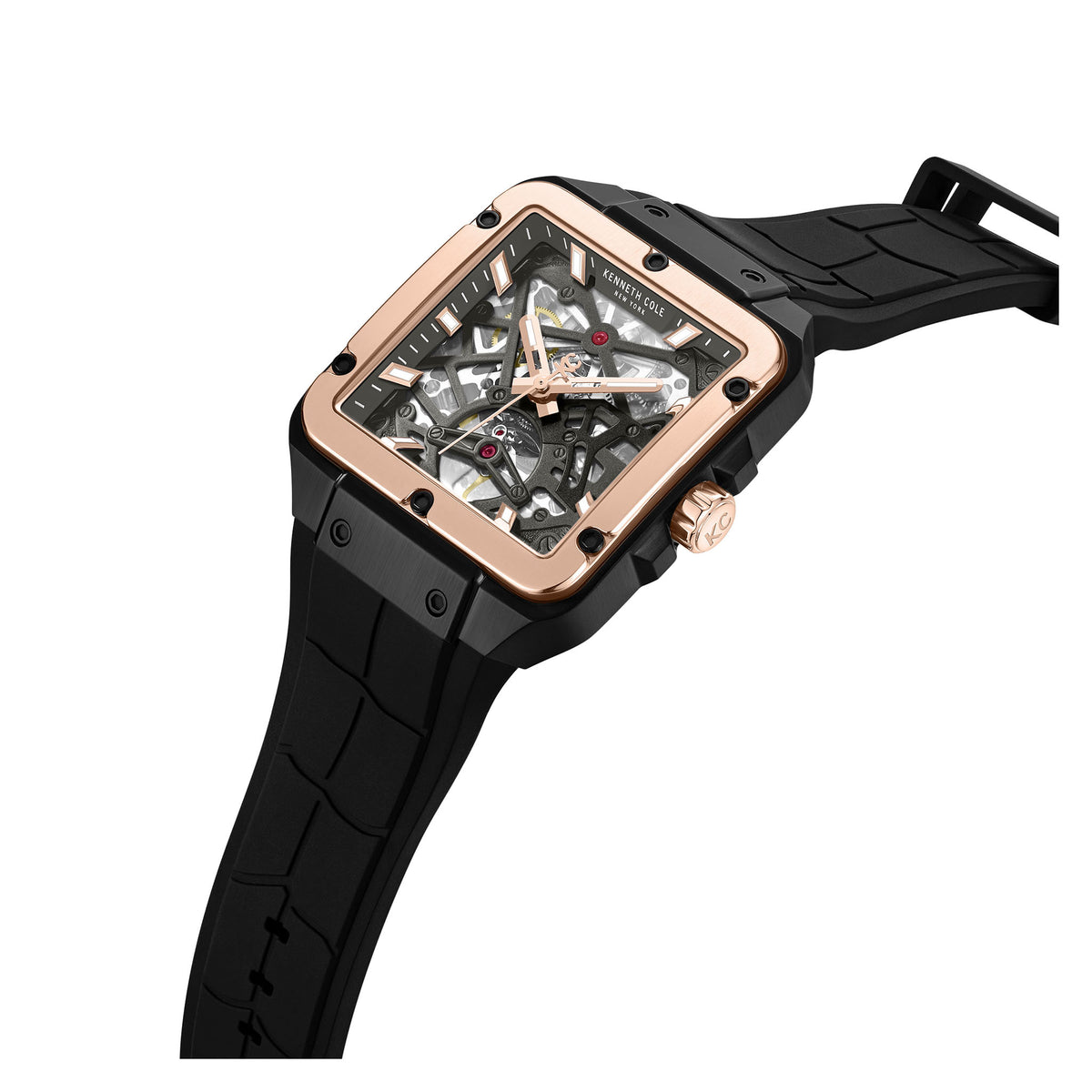 Kenneth Cole Black Silicone Gun Dial Automatic Men's Watch - KCWGZ0065403