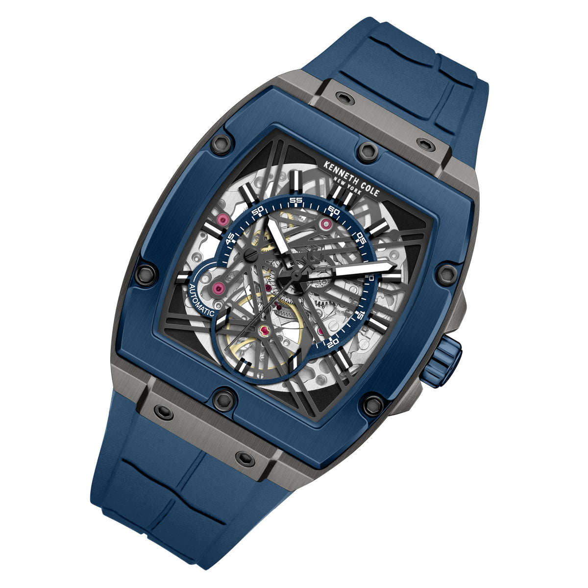 Kenneth Cole Silicone Blue Dial Automatic Men's Watch - KCWGZ0067801