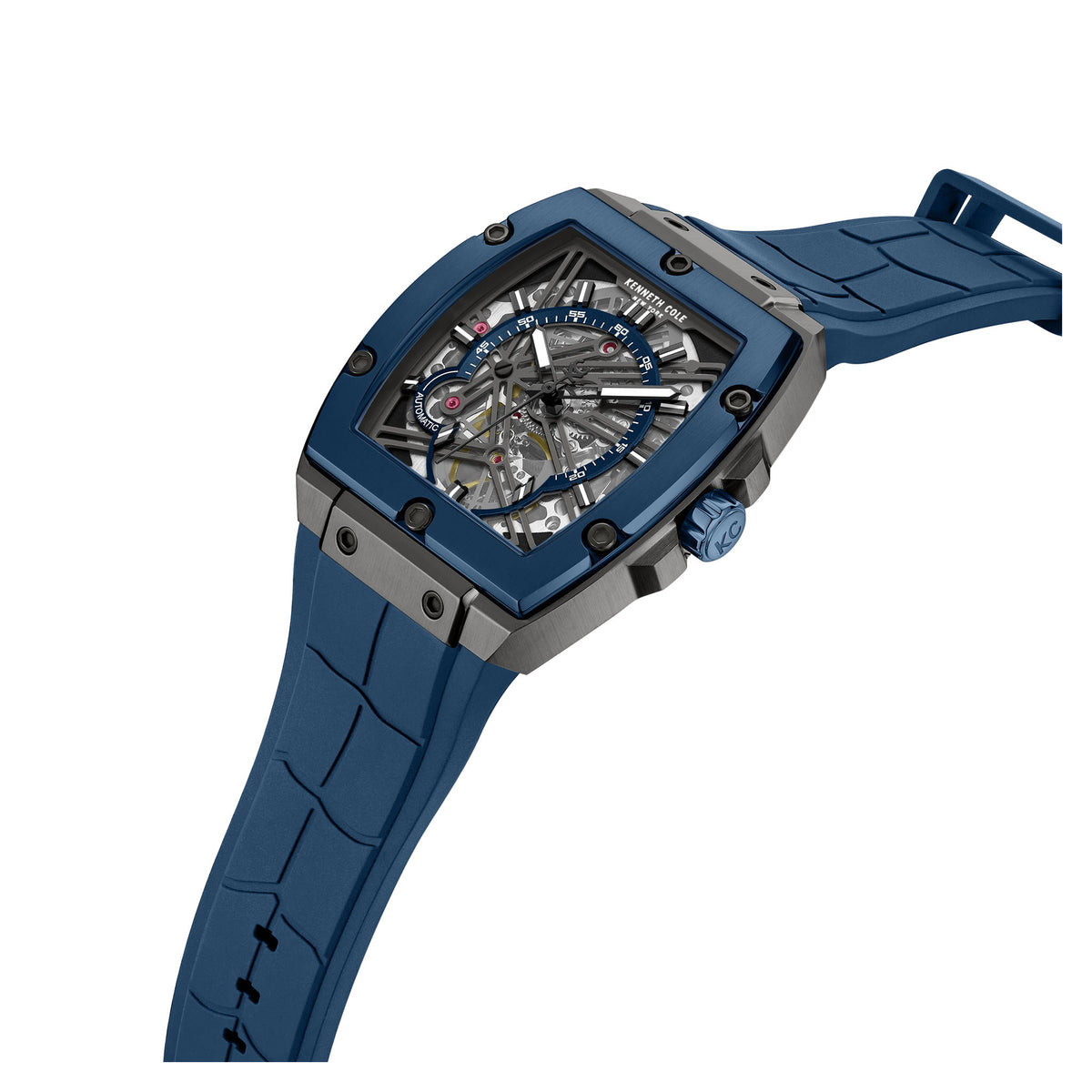 Kenneth Cole Silicone Blue Dial Automatic Men's Watch - KCWGZ0067801
