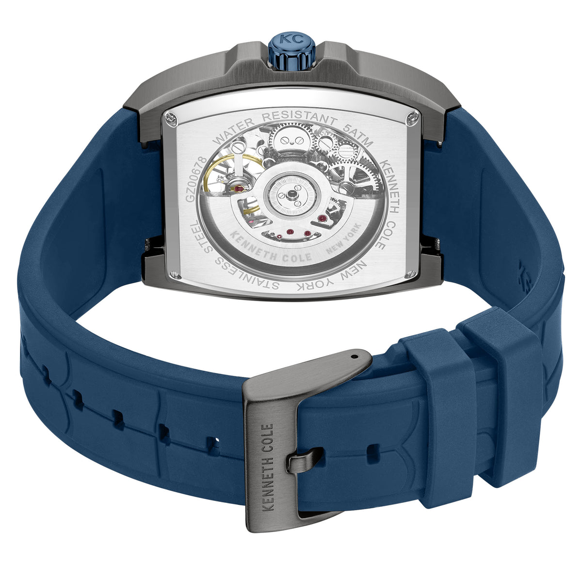 Kenneth Cole Silicone Blue Dial Automatic Men's Watch - KCWGZ0067801