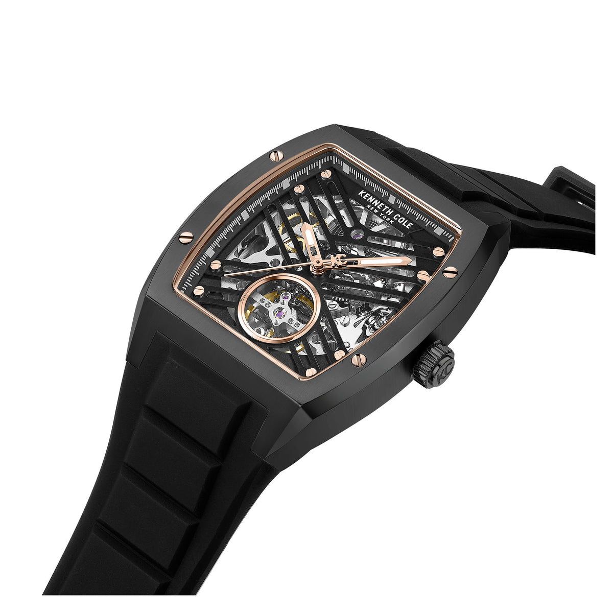Kenneth Cole Silicone Black Dial Automatic Men's Watch - KCWGZ0077303