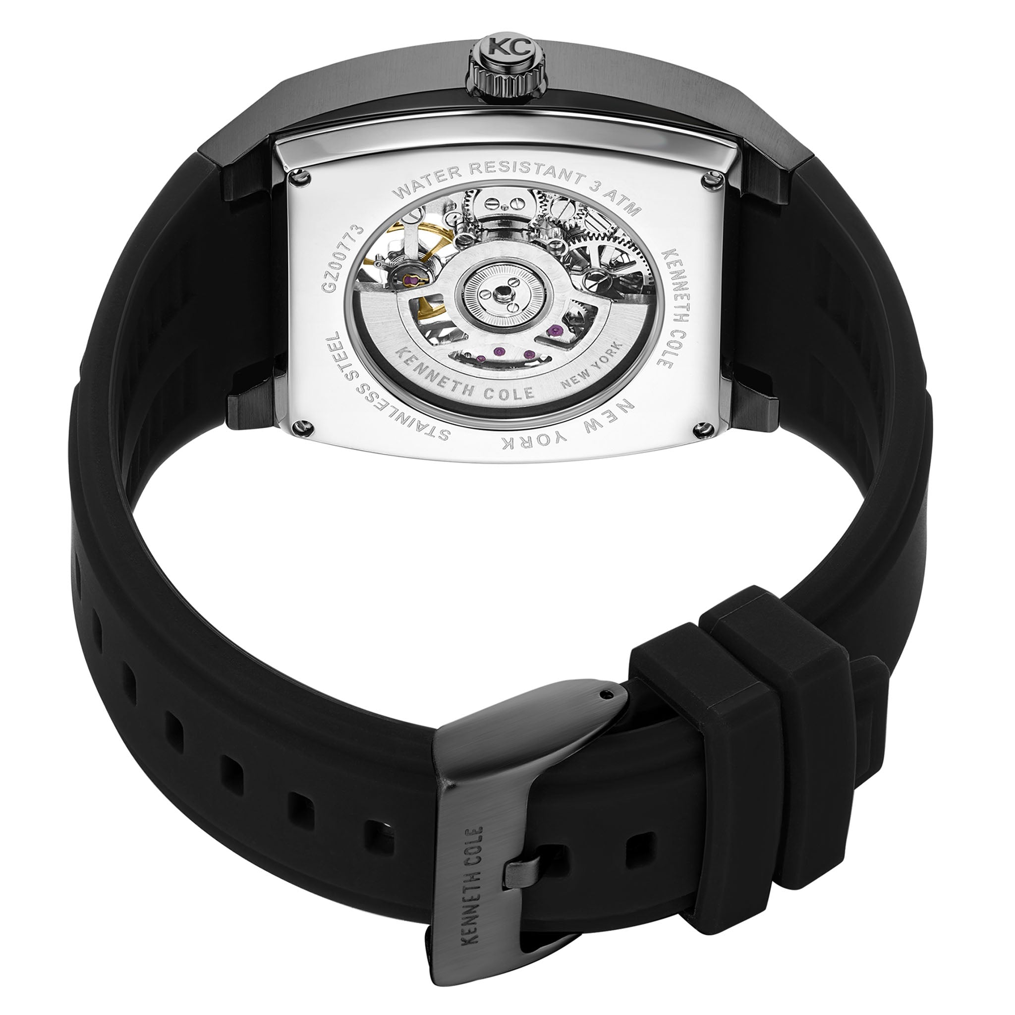 Kenneth Cole Silicone Black Dial Automatic Men's Watch - KCWGZ0077303