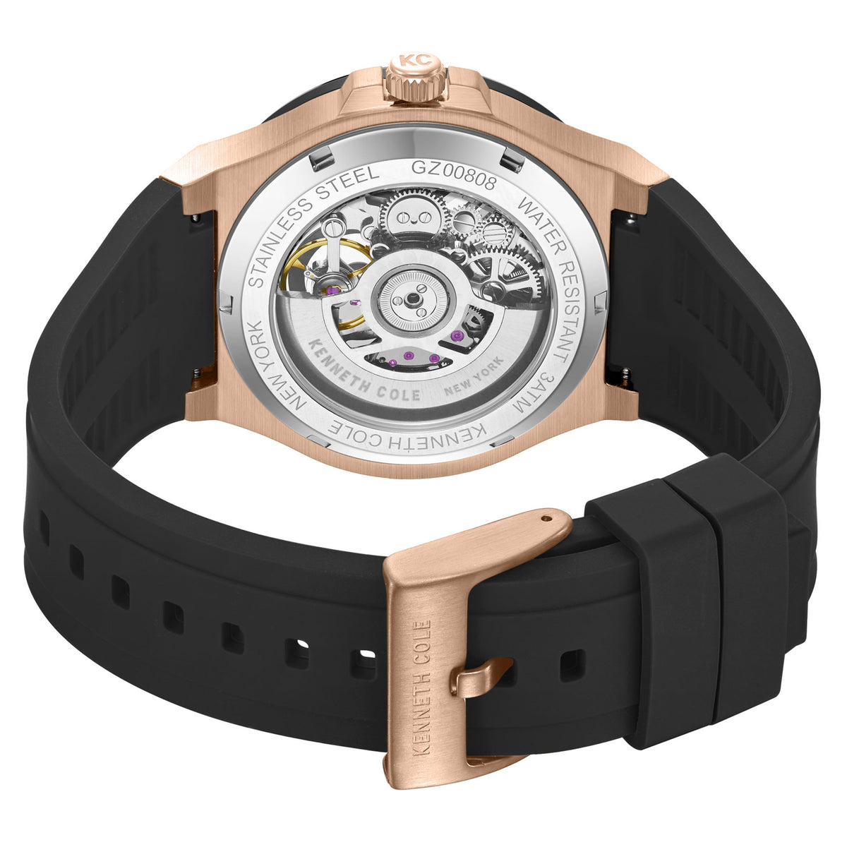 Kenneth Cole Silicone Black Dial Automatic Men's Watch - KCWGZ0080802