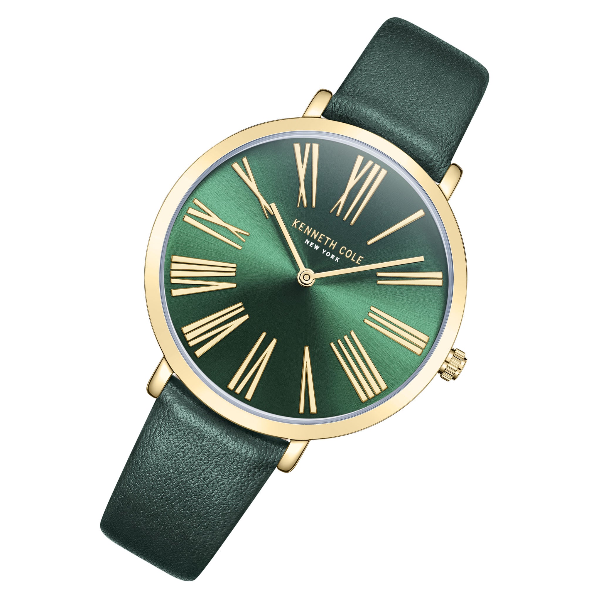 Kenneth Cole Leather Green Dial Women's Watch - KCWLA0027303