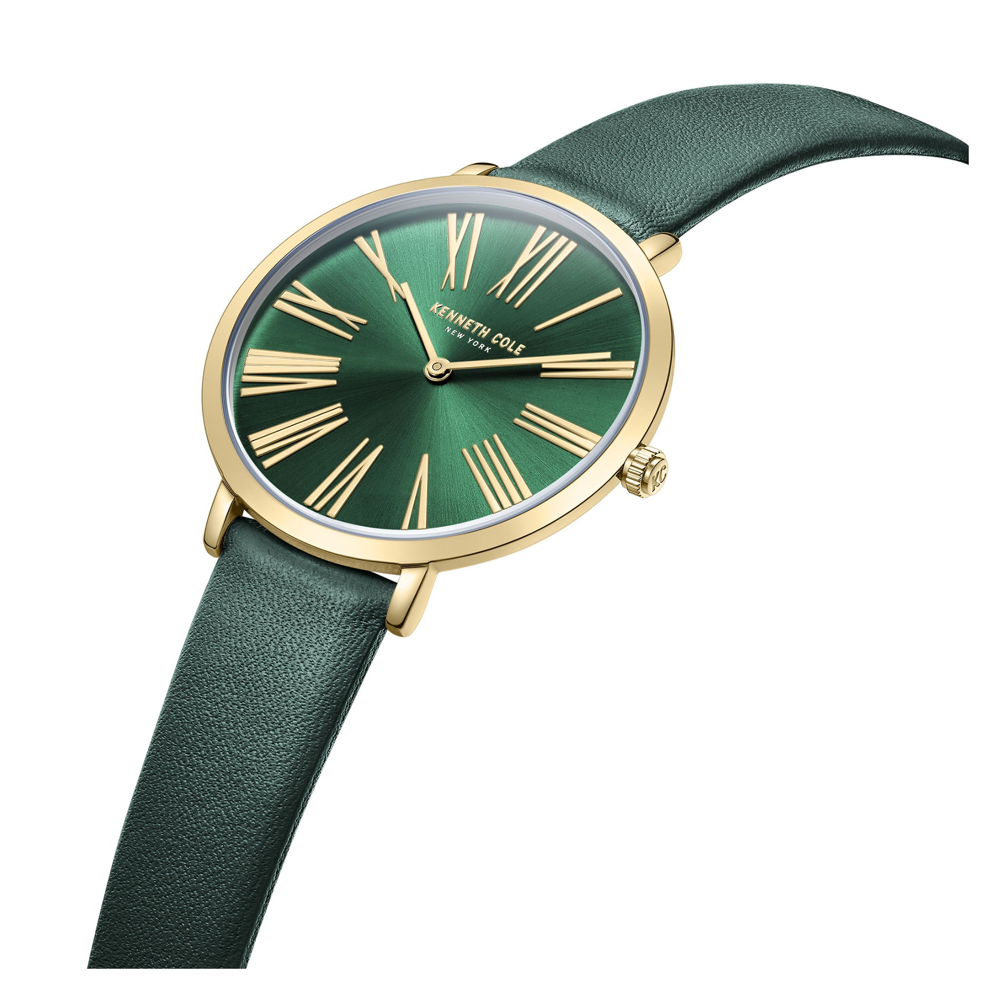 Kenneth Cole Leather Green Dial Women's Watch - KCWLA0027303