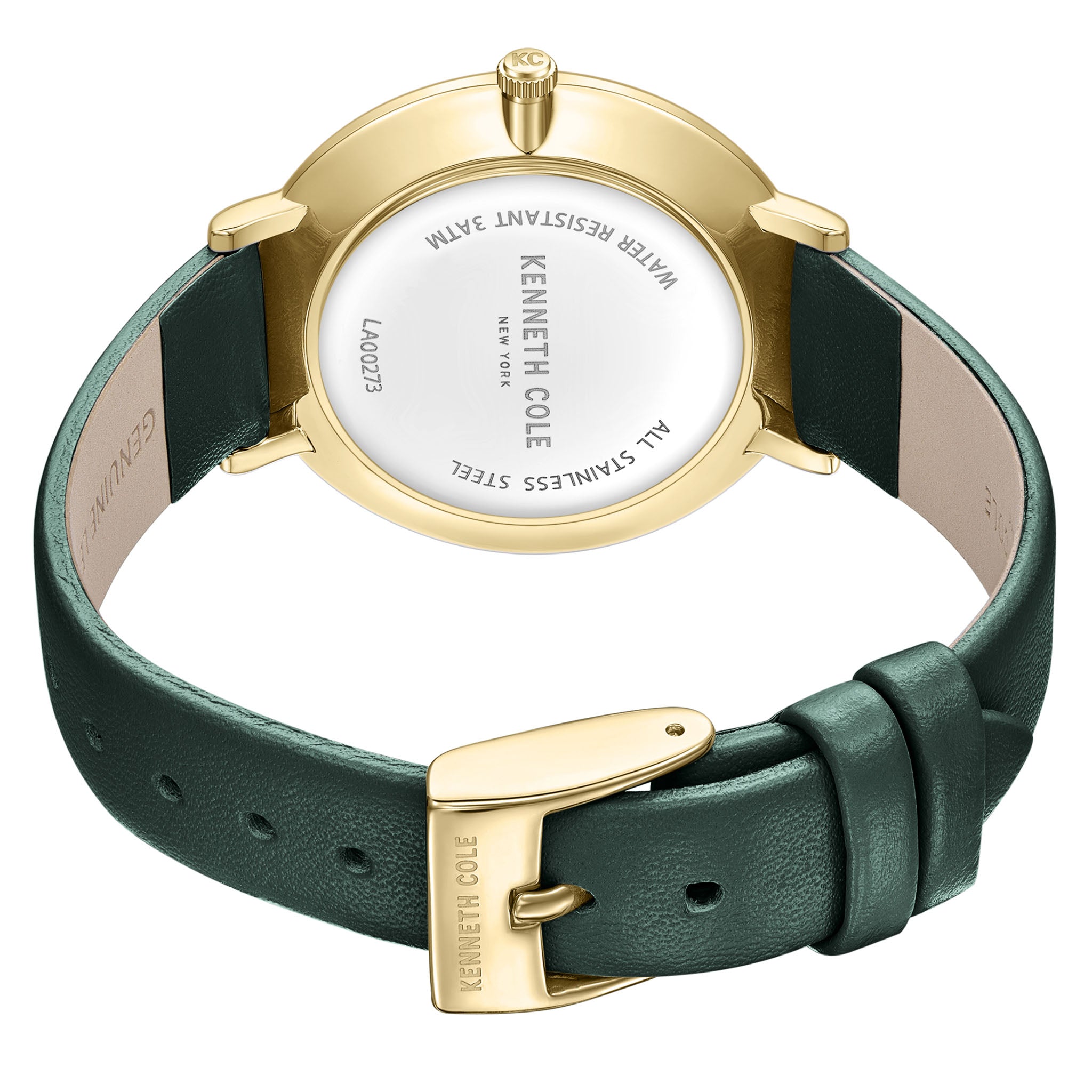 Kenneth Cole Leather Green Dial Women's Watch - KCWLA0027303