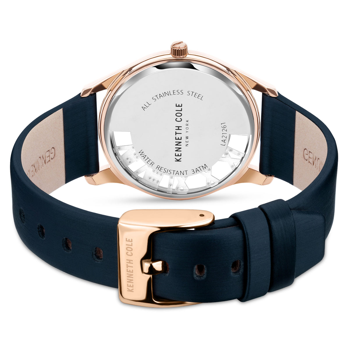 Kenneth Cole Blue Leather MOP Dial Women's Watch - KCWLA2126101