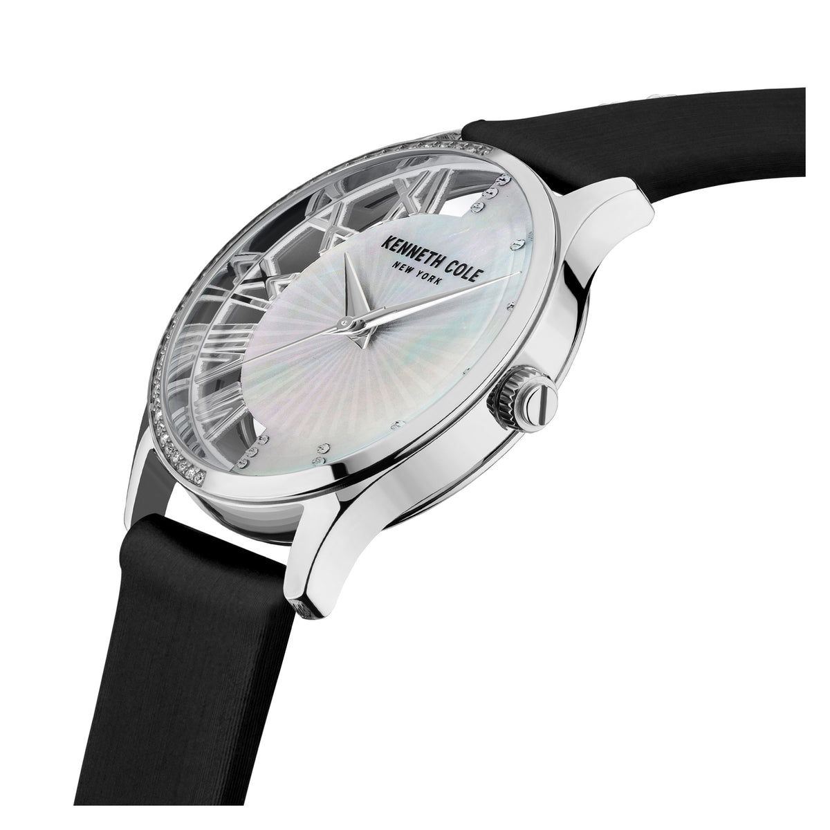 Kenneth Cole Black Leather MOP Dial Women's Watch - KCWLA2126102