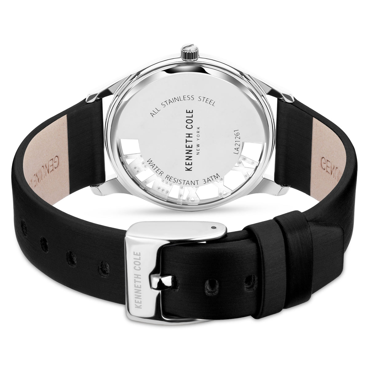 Kenneth Cole Black Leather MOP Dial Women's Watch - KCWLA2126102