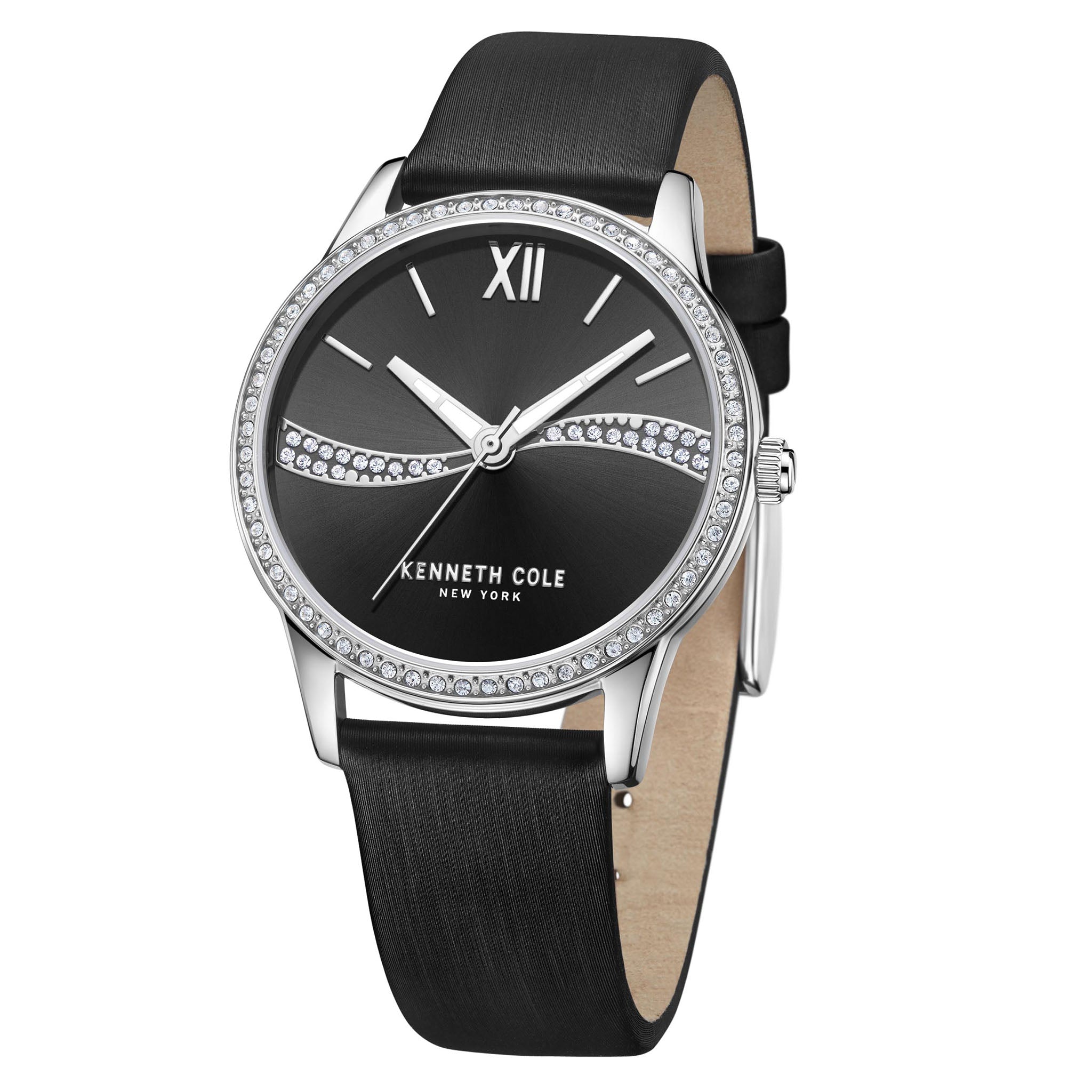 Kenneth Cole Leather Black Dial Women's Watch - KCWLA2219601