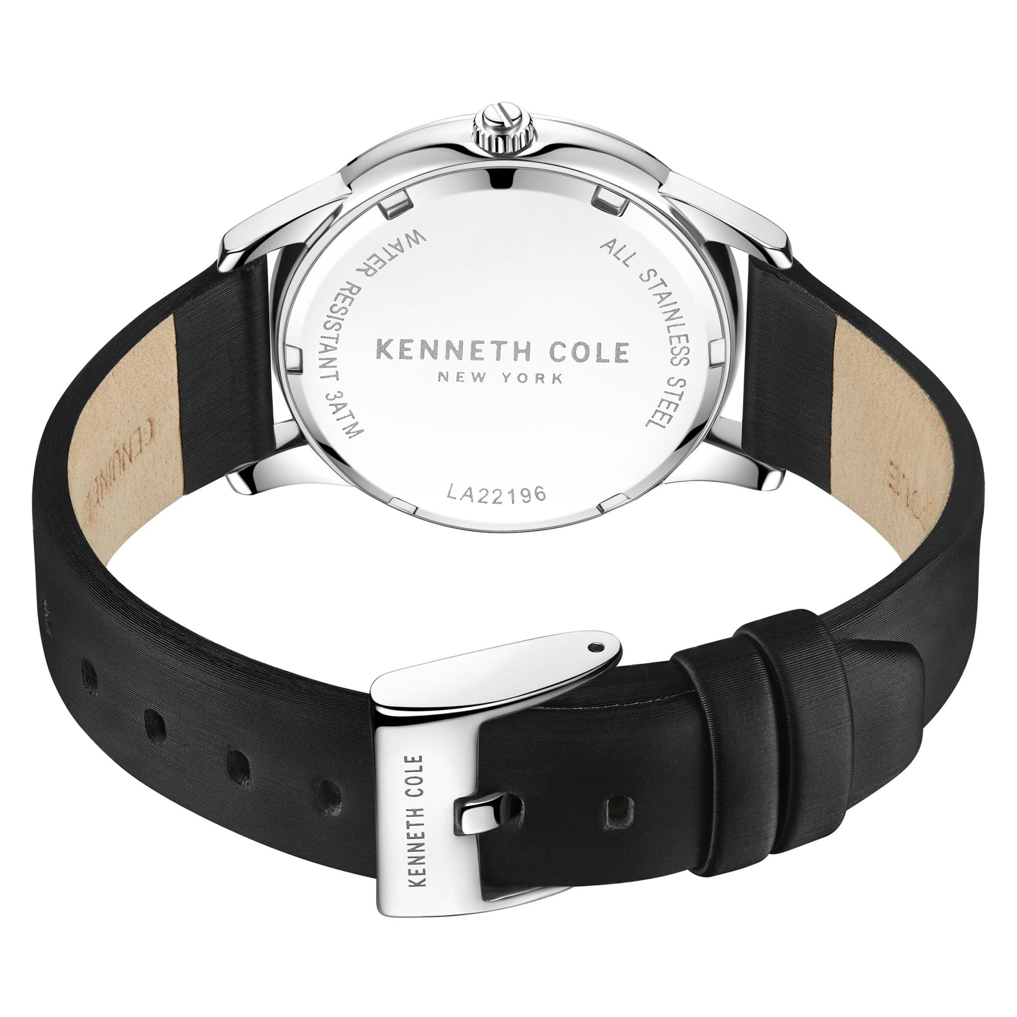 Kenneth Cole Leather Black Dial Women's Watch - KCWLA2219601
