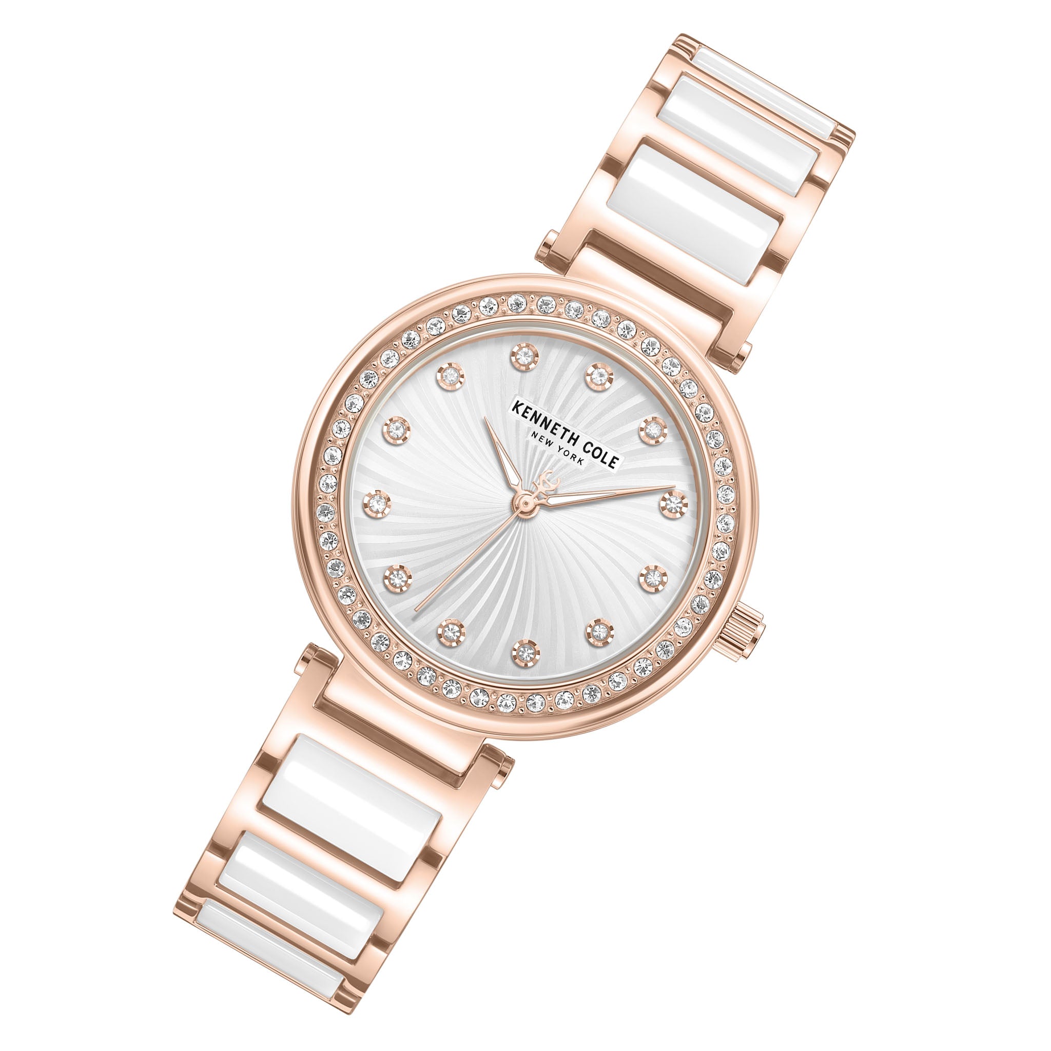 Kenneth Cole Stainless Steel & Ceramic Silver Dial Women's Watch - KCWLG0066102