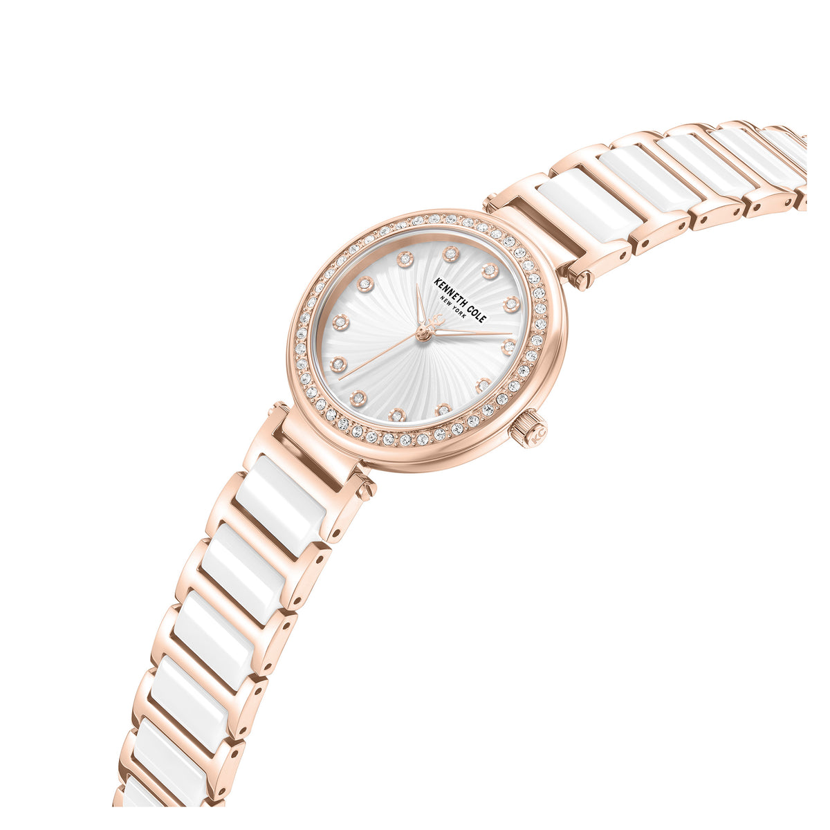 Kenneth Cole Stainless Steel & Ceramic Silver Dial Women's Watch - KCWLG0066102