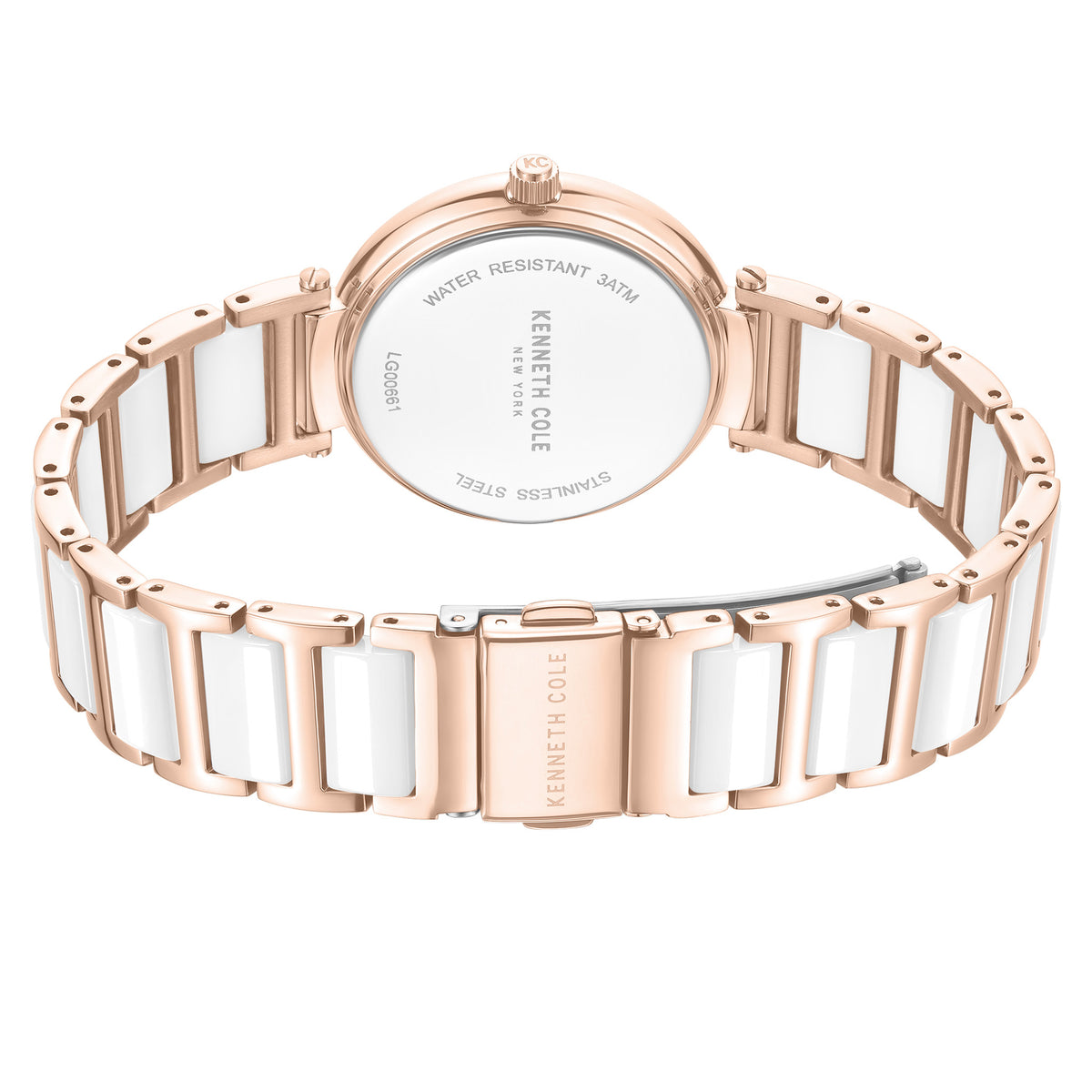 Kenneth Cole Stainless Steel & Ceramic Silver Dial Women's Watch - KCWLG0066102