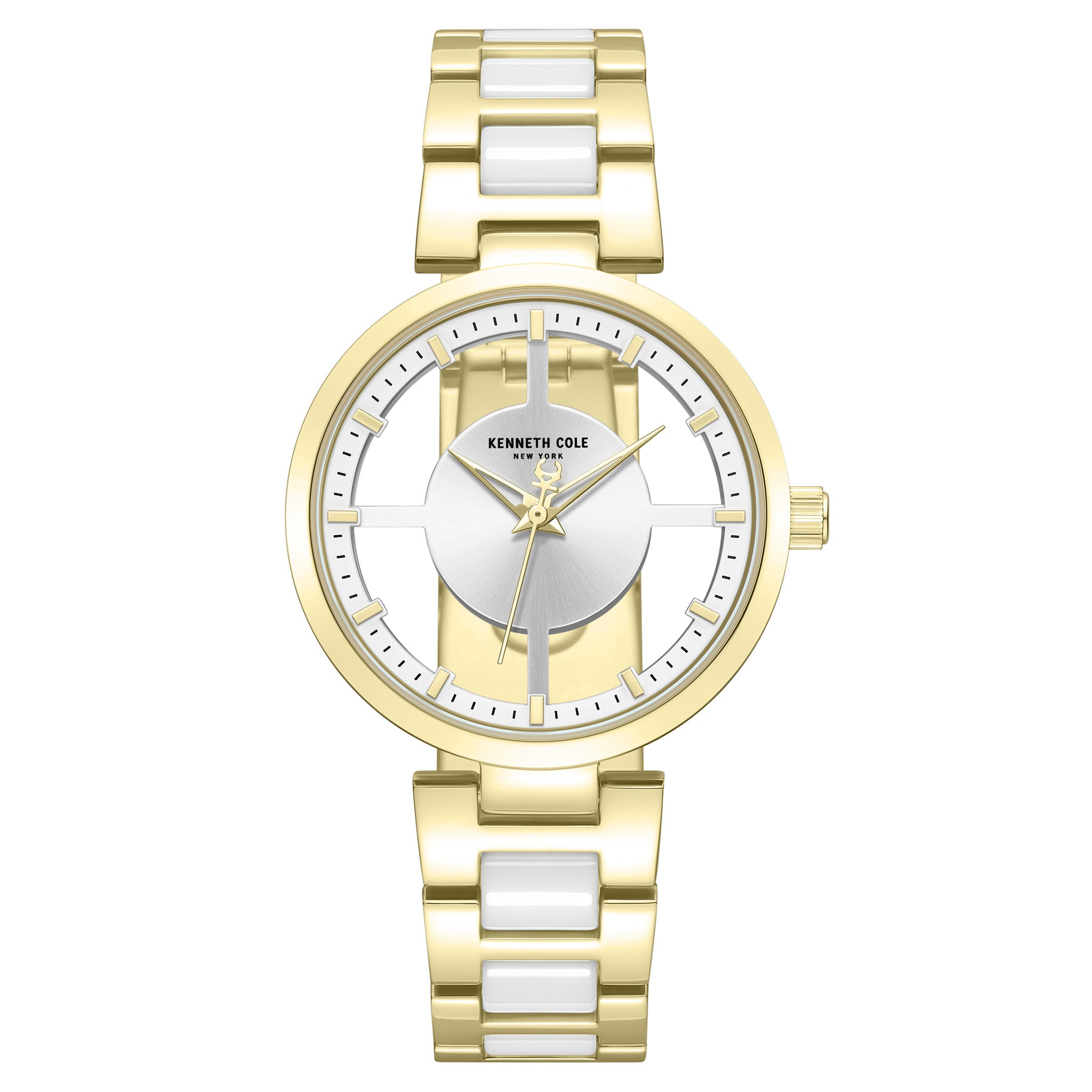 Kenneth Cole Stainless Steel Silver Dial Ceramic + Stainless Steel Women's Watch - KCWLG0066702