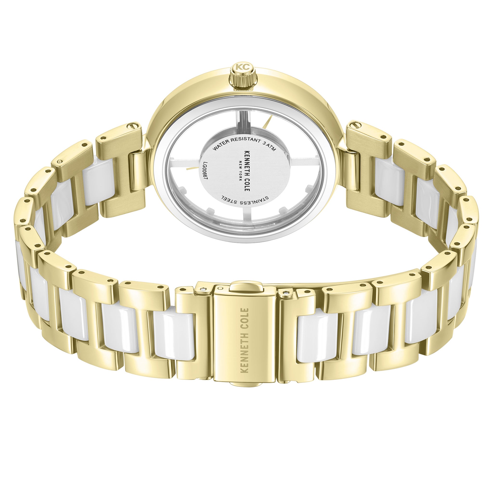 Kenneth Cole Stainless Steel & Ceramic Silver Dial Women's Watch - KCWLG0066702