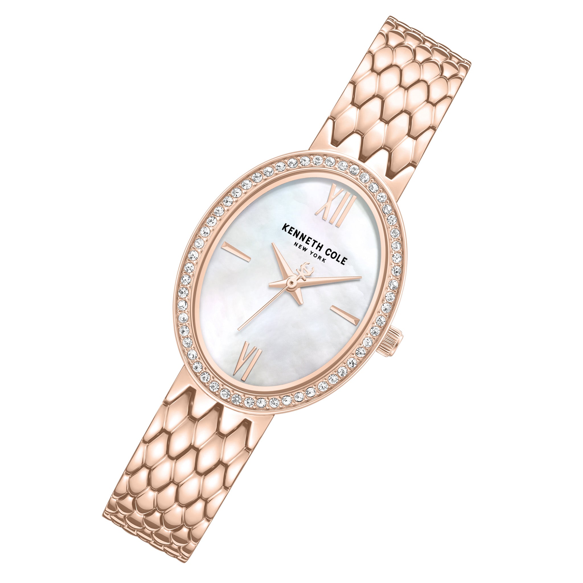 Kenneth Cole Rose Gold Steel MOP Dial Women's Watch - KCWLG0068301