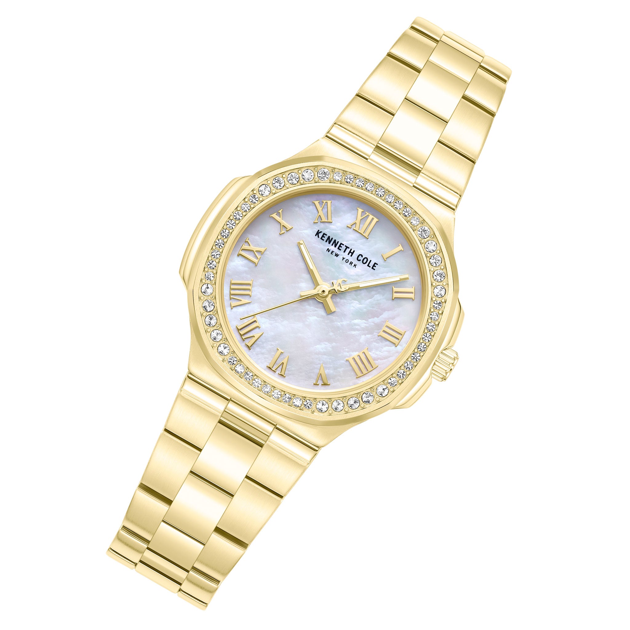 Kenneth Cole Gold Steel MOP Dial Women's Watch - KCWLG0088702