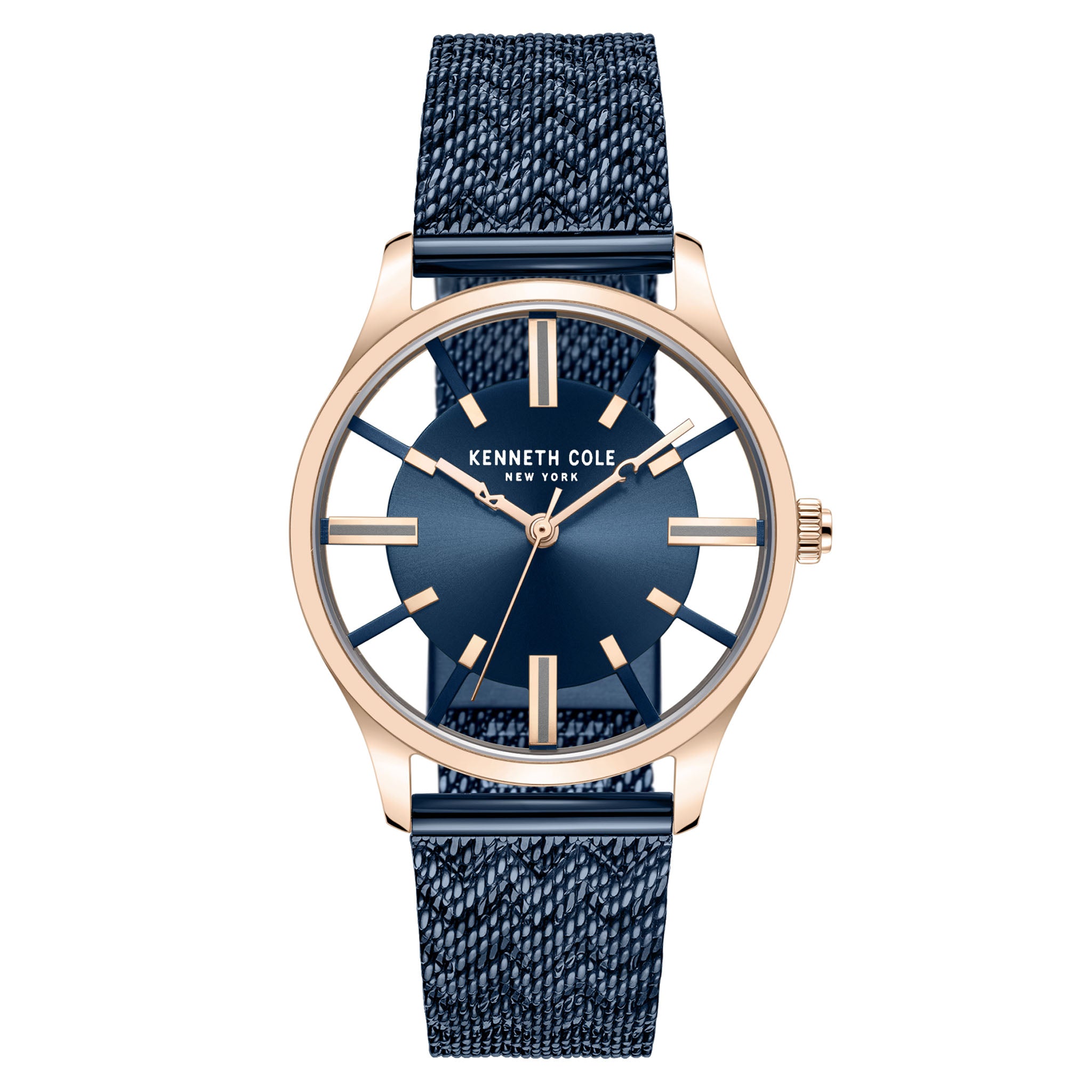 Kenneth Cole Blue Steel Mesh with Silicone Band Women's Gift Set Watch - KCWLG2236903