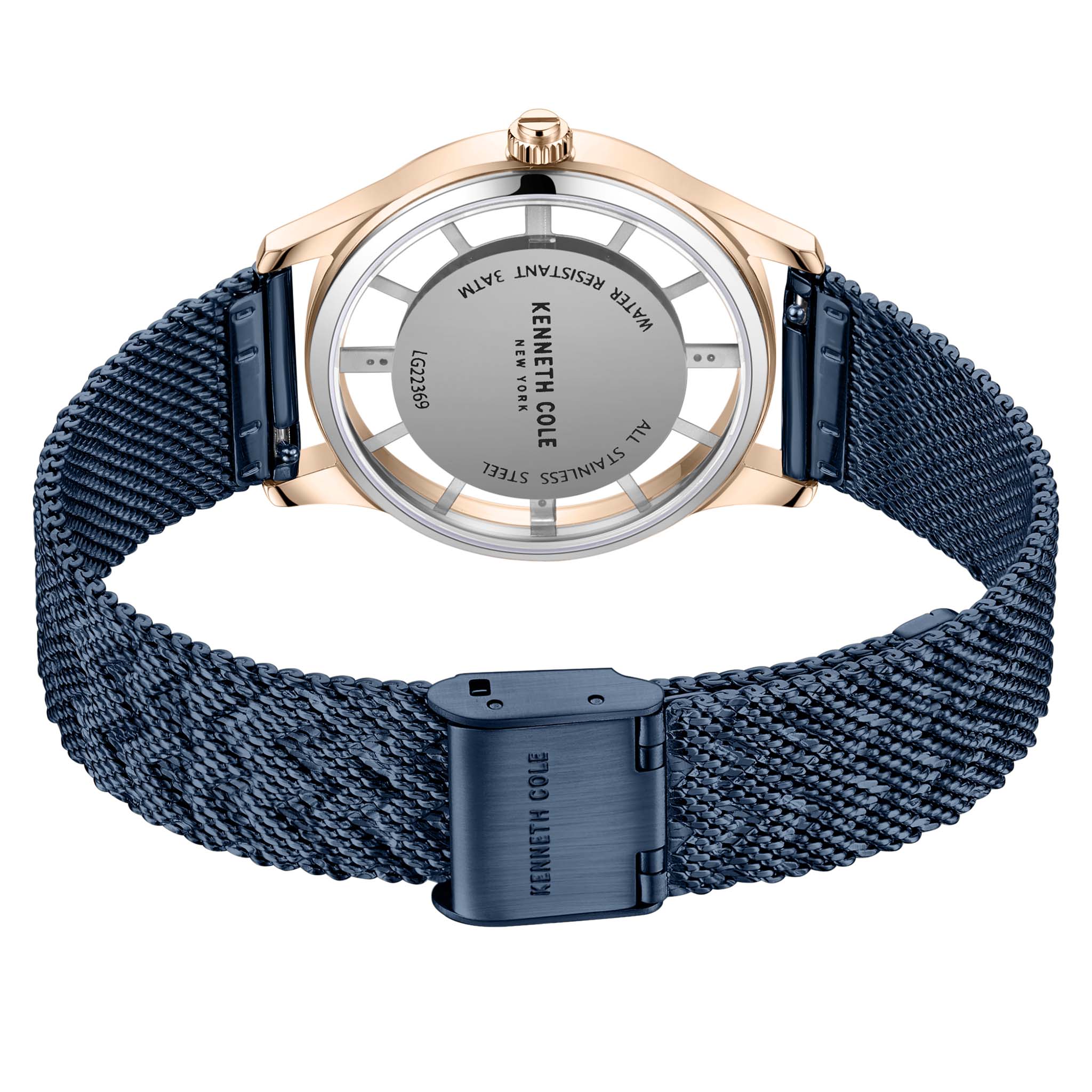 Kenneth Cole Blue Steel Mesh with Silicone Band Women's Gift Set Watch - KCWLG2236903