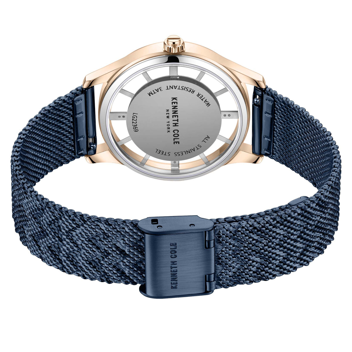 Kenneth Cole Blue Steel Mesh with Silicone Band Women's Gift Set Watch - KCWLG2236903