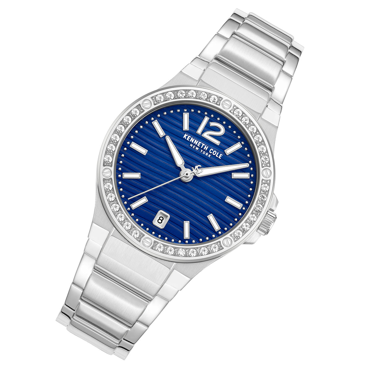 Kenneth Cole Silver Steel Blue Dial Women's Watch - KCWLH0088301