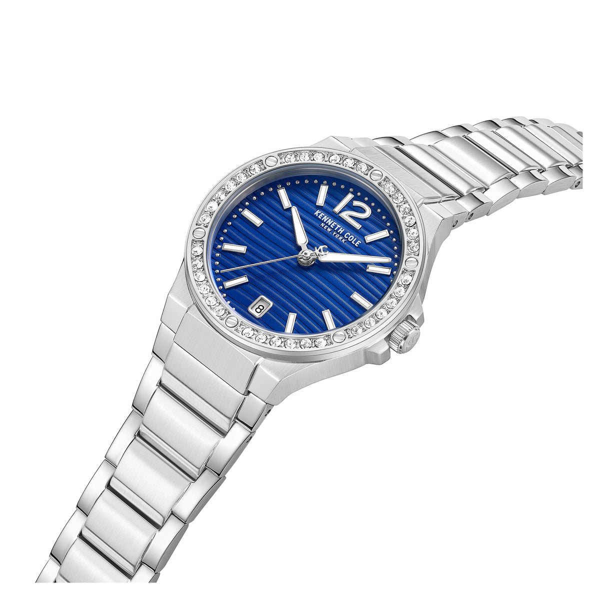 Kenneth Cole Silver Steel Blue Dial Women's Watch - KCWLH0088301