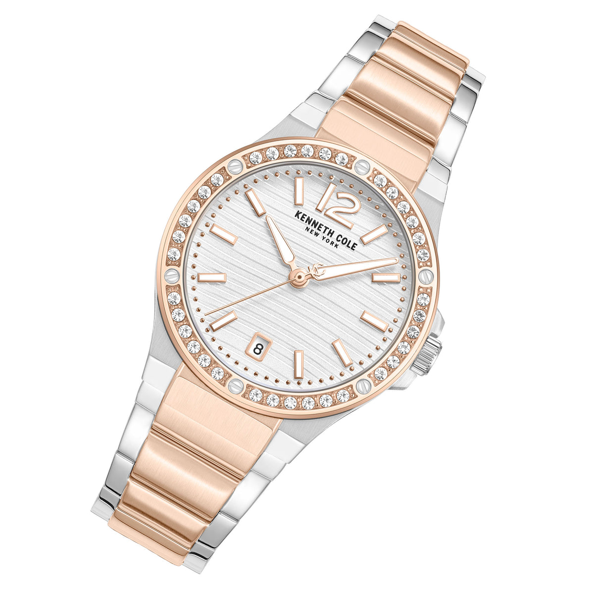 Kenneth Cole Two-Tone Steel Silver Dial Women's Watch - KCWLH0088304