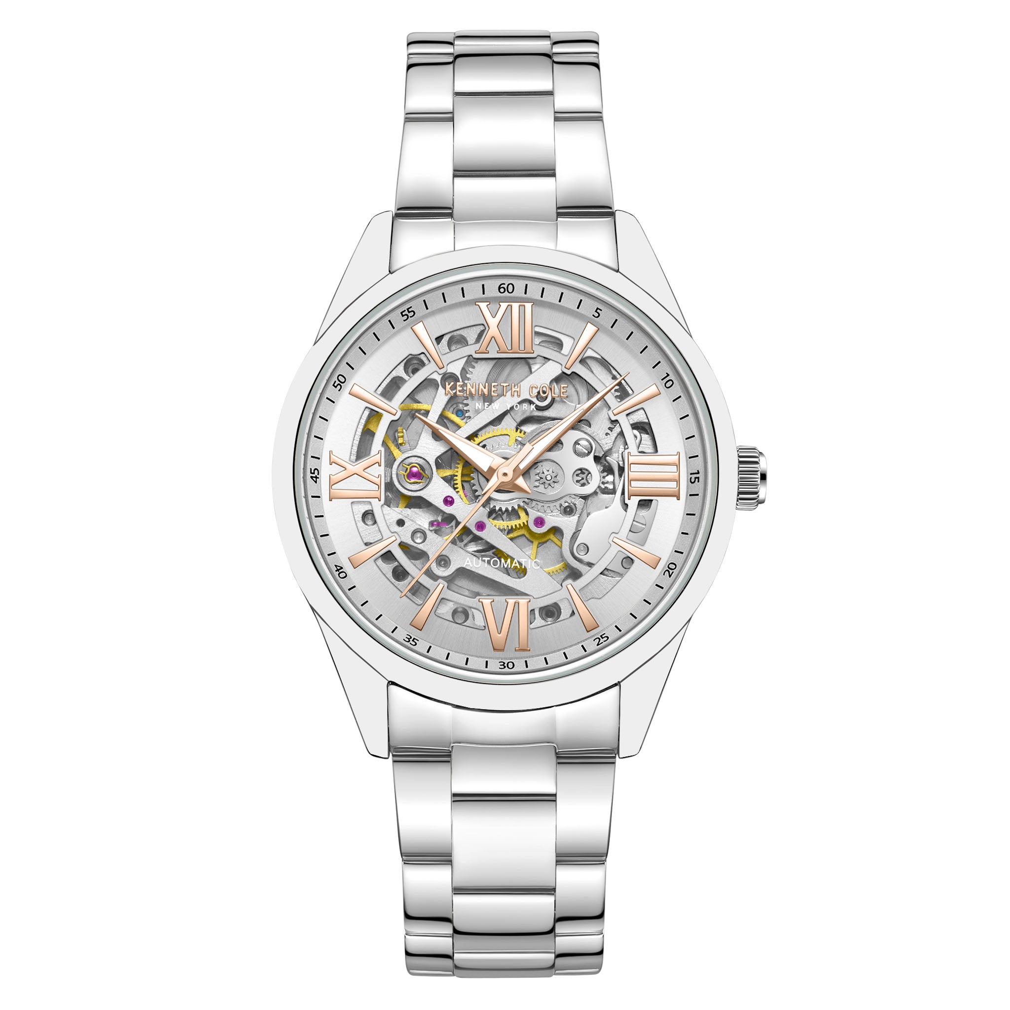 Kenneth Cole Stainless Steel Silver Dial Stainless Steel Automatic Women's Watch - KCWLL0016701